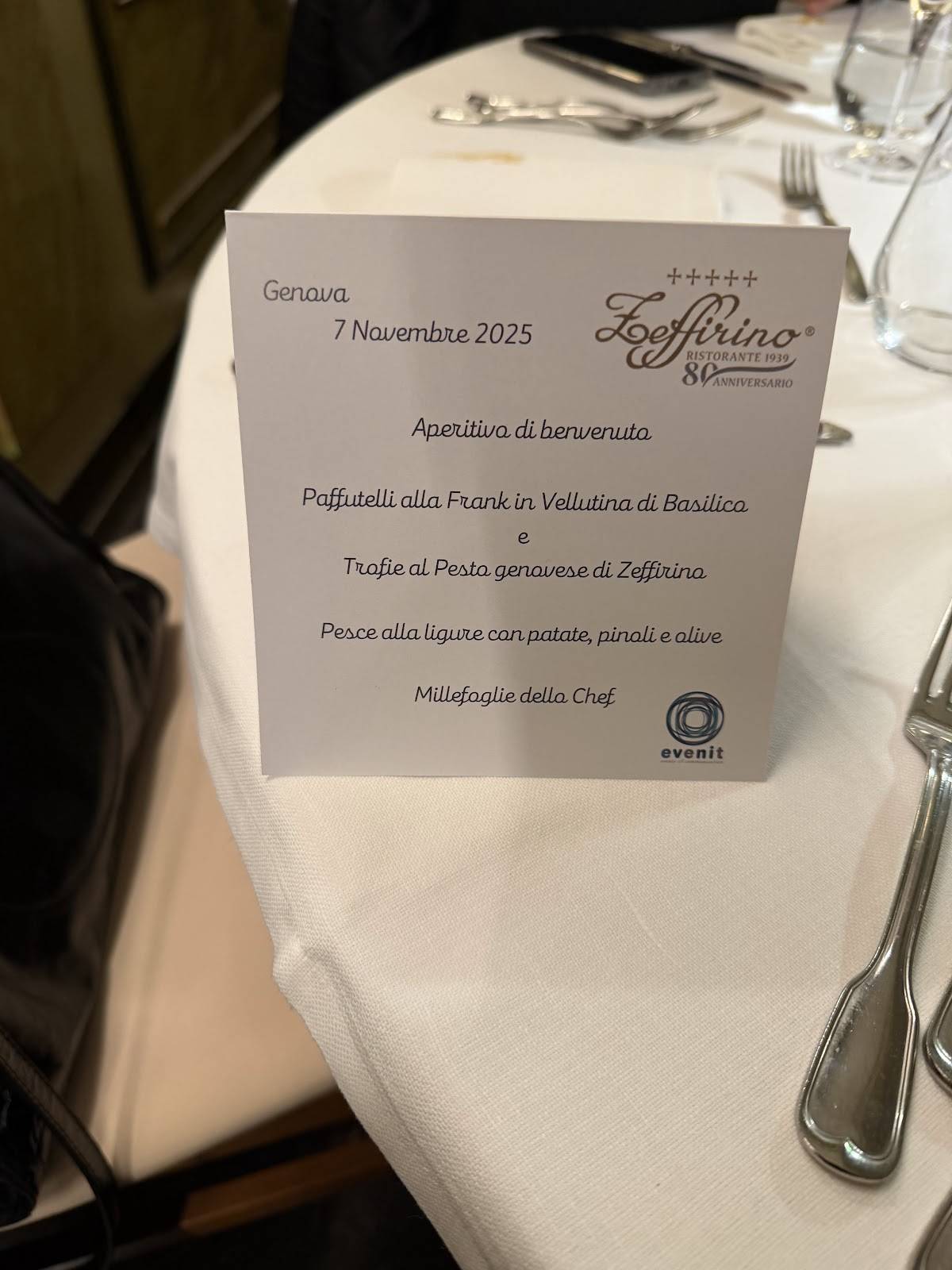 Menu di Zeffirino Genova 