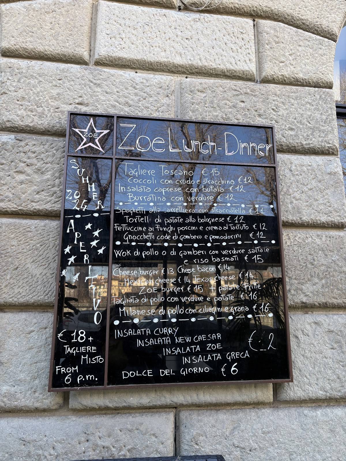 Menu di Zoe 