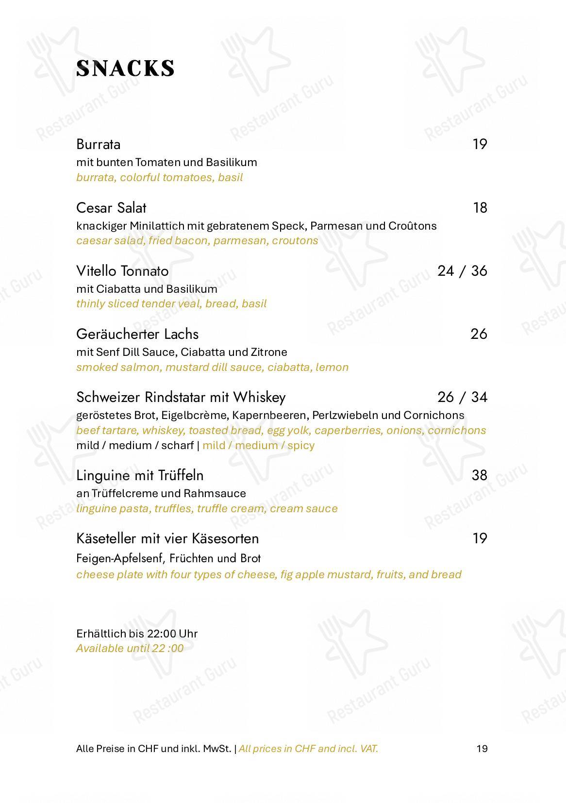 Основное меню per Zum Königstuhl - Schweizer Restaurant in Zürich Niederdorf ristorante