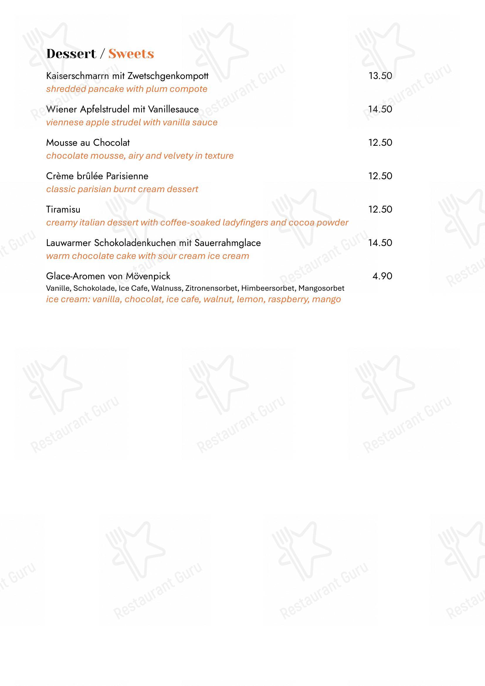 Zum Königstuhl - Schweizer Restaurant in Zürich Niederdorf in Zurigo - Menu bar