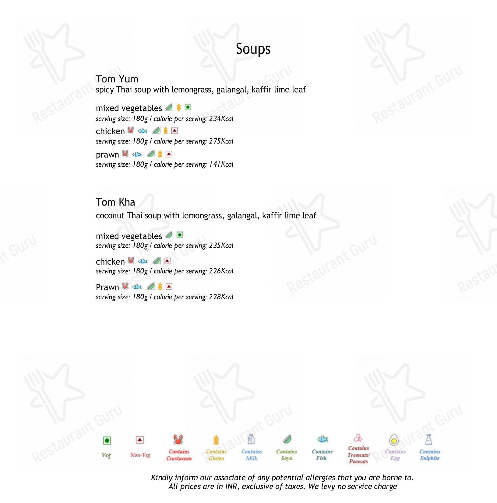 Citrus - Fine Dining Restaurant in Mumbai - Menu