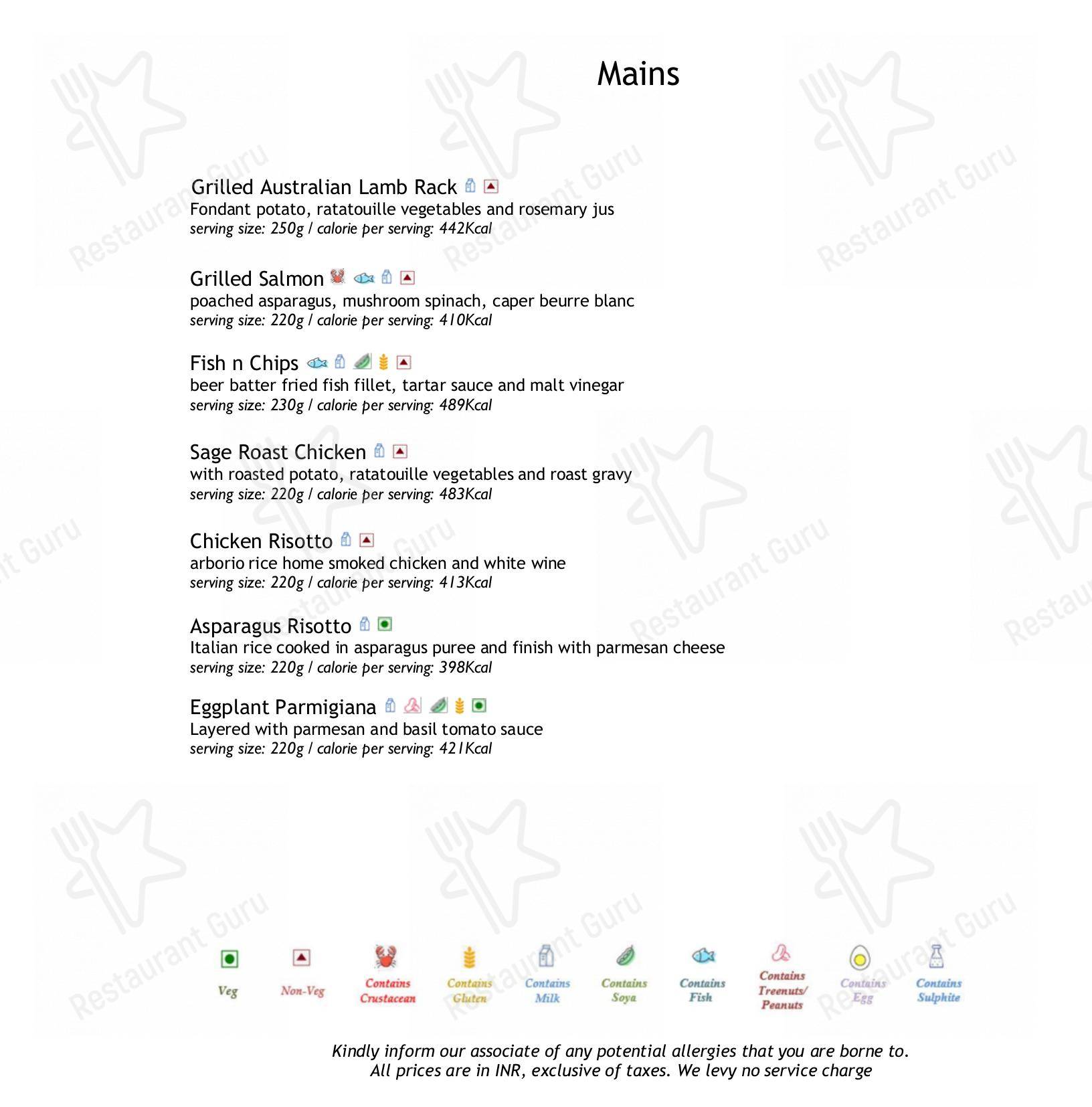 Menu for Citrus - Fine Dining Restaurant in Mumbai
