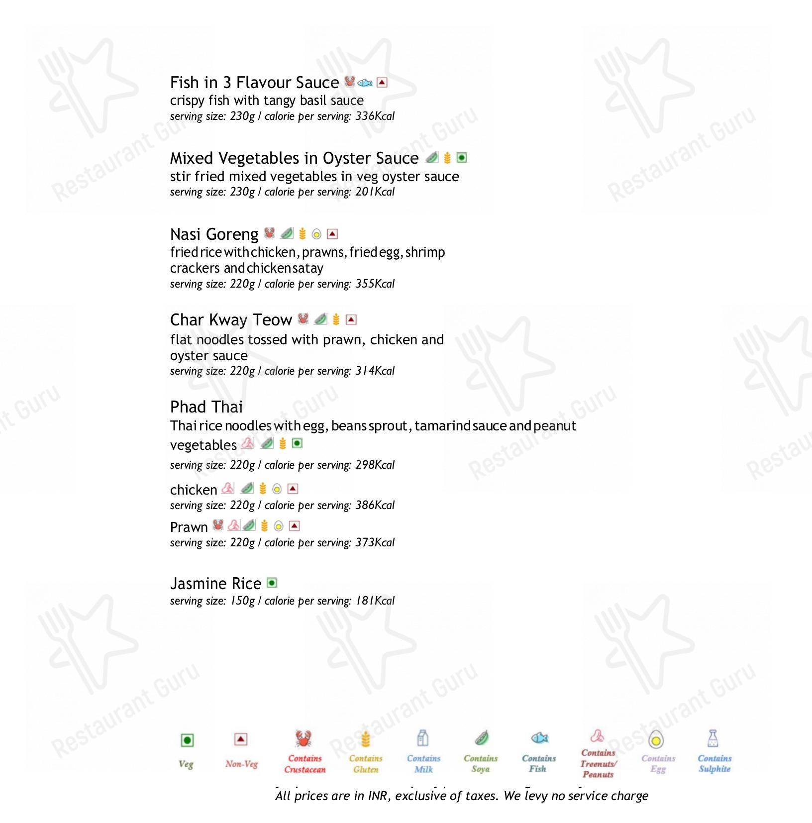 Menu for Citrus - Fine Dining Restaurant in Mumbai