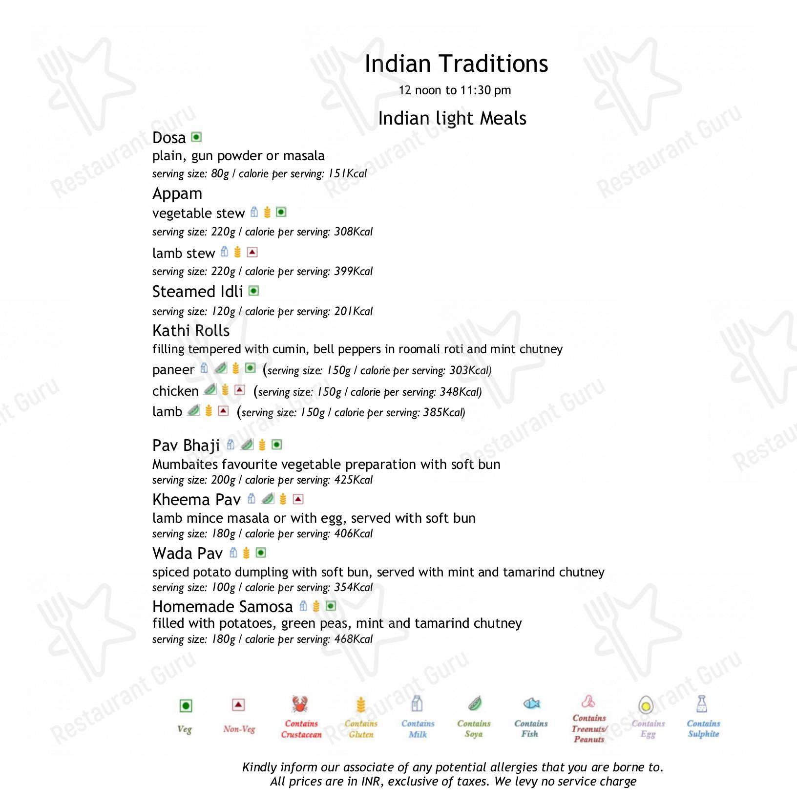Citrus - Fine Dining Restaurant in Mumbai - Menu