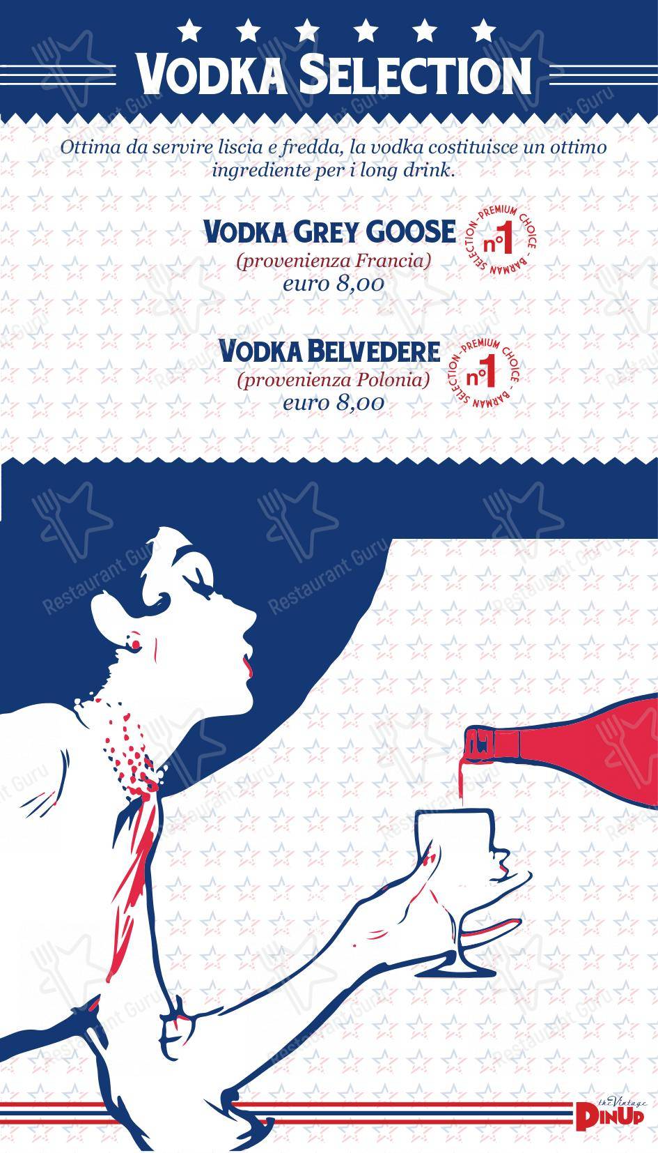 PinUp Pub in Volpago del Montello - Menu bar