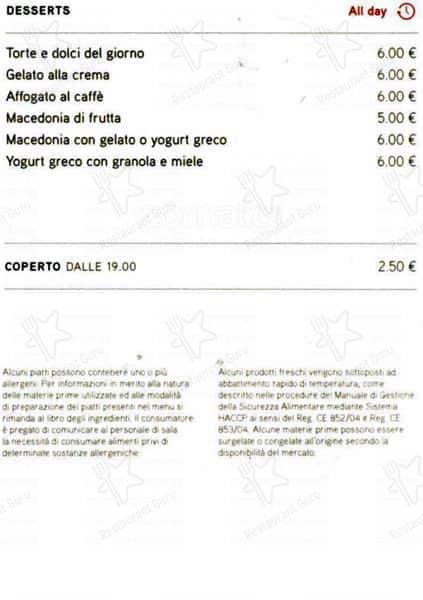 Menu di God Save The Food - Tortona 