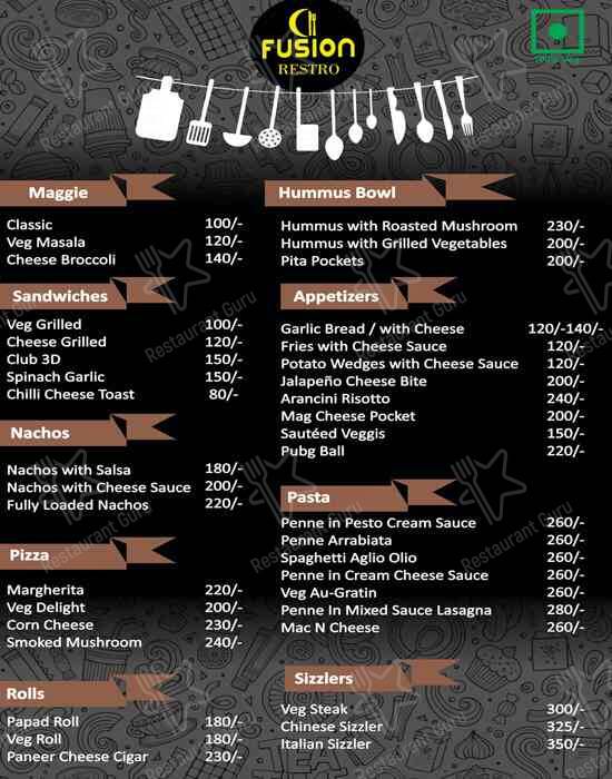 Fusion Restro Cafe menu