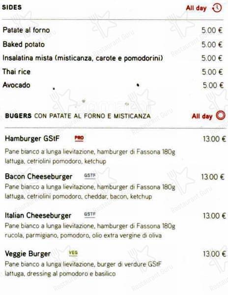 Menu di God Save The Food - Tortona 