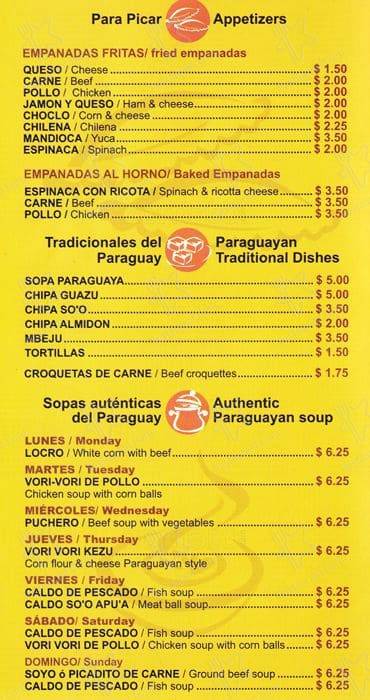 I Love Paraguay Restaurant меню
