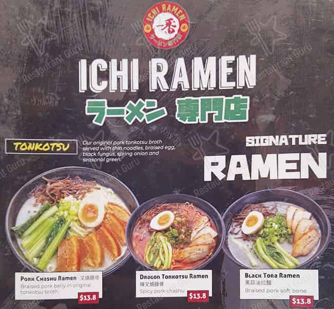 Ichi Ramen menu