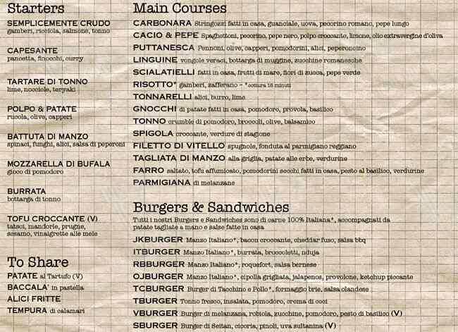 Menu di J.K. Cafe 