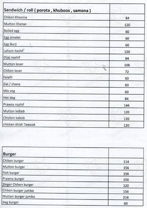 Lahab Mandi & BBQ menu