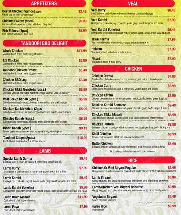 Menu de Nirala Sweets and Restaurant