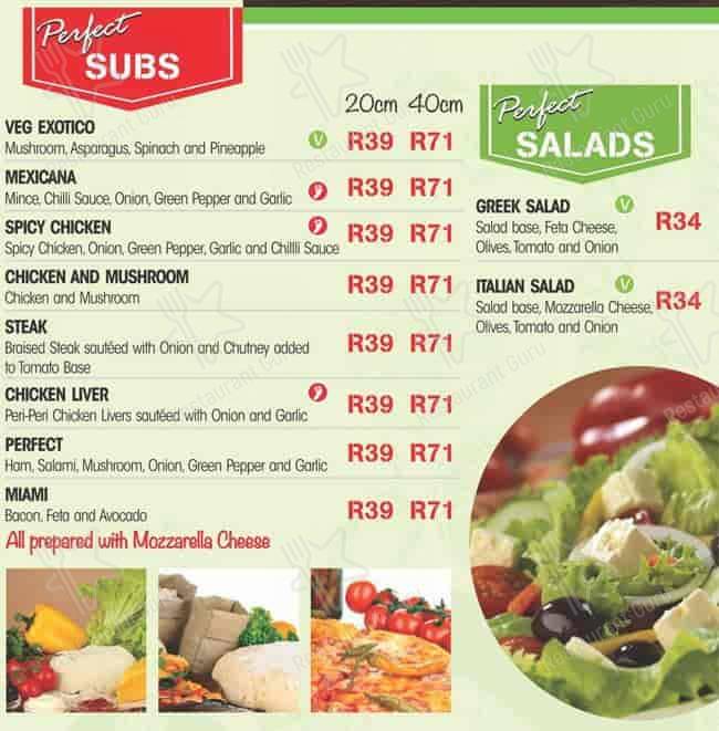 Menu de Pizza Perfect Clubview