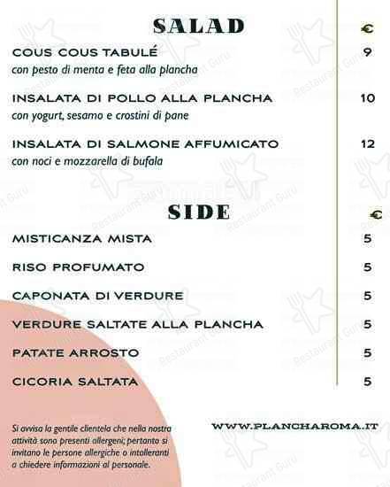 Menu di Plancha 