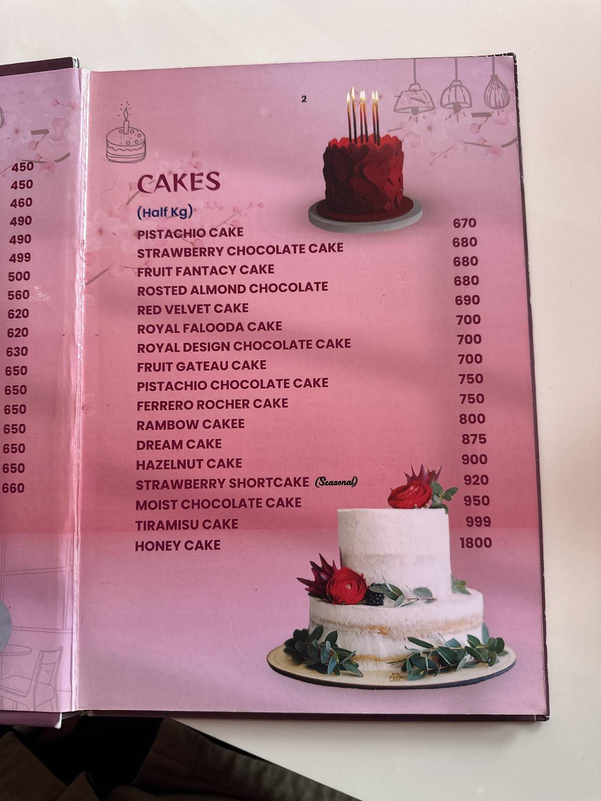 lavesta pink cafe menu