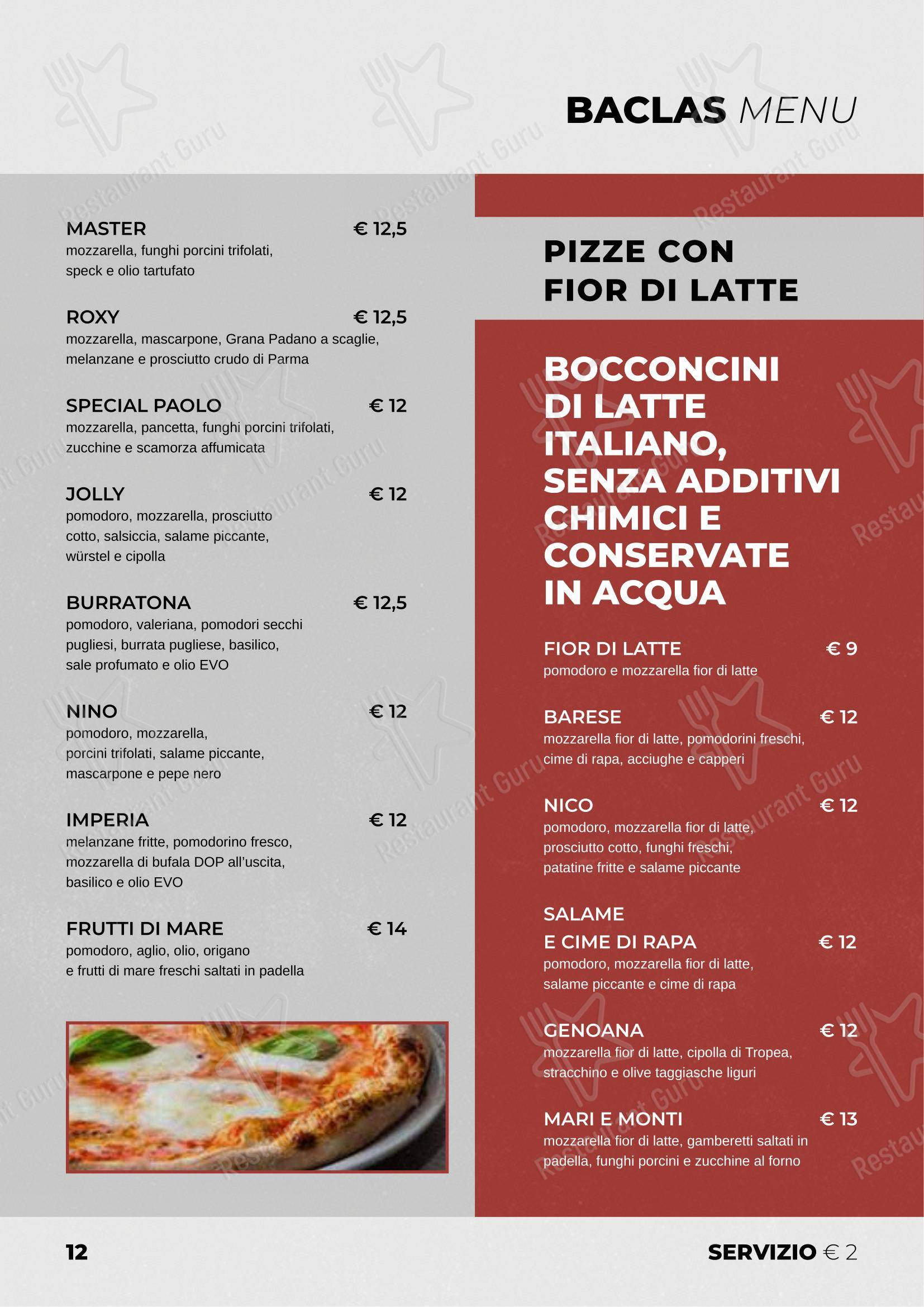 BACLAS - Pizzeria con cucina, senza glutine, delivery e take away in Bologna - Menu bar