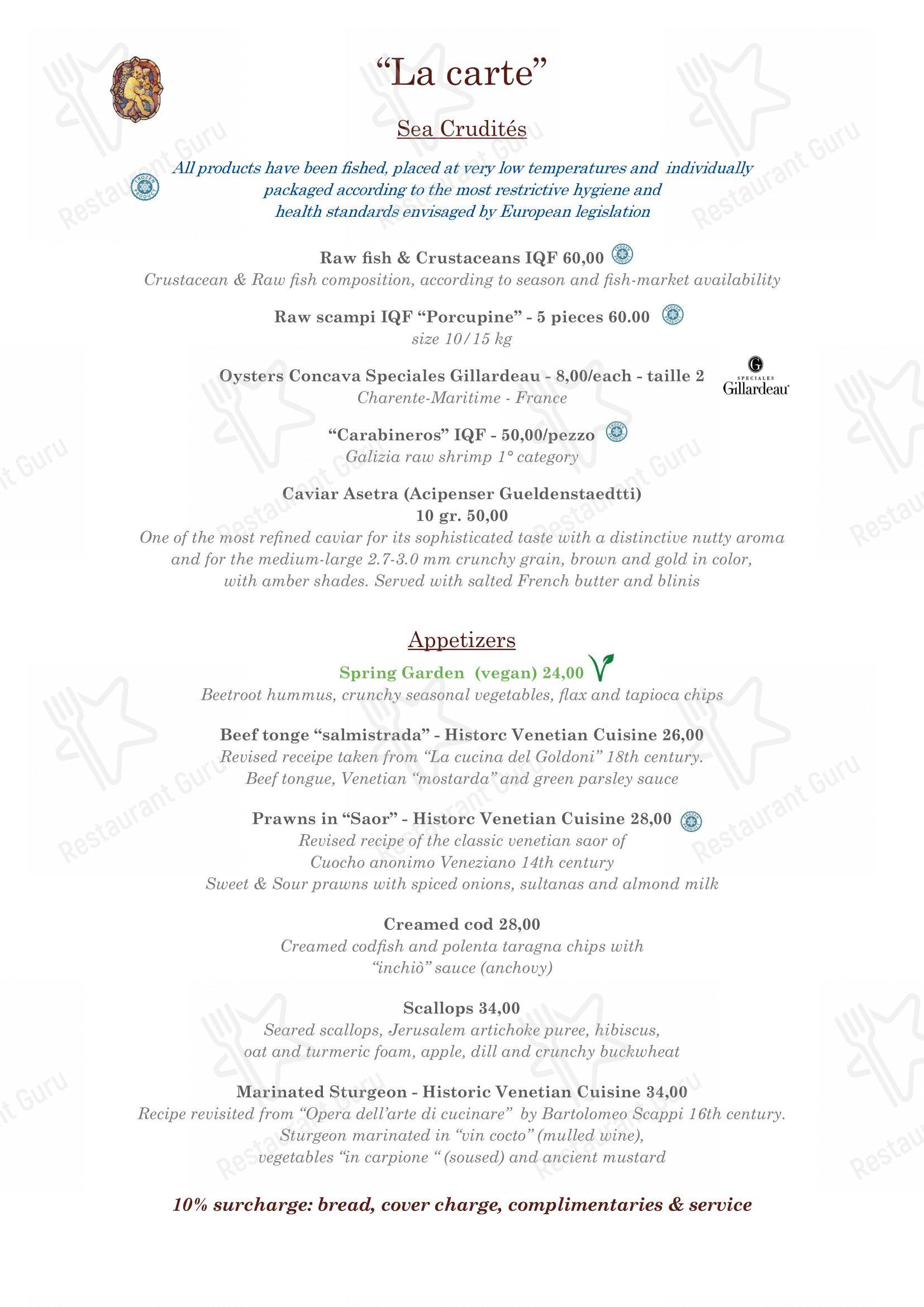 Menu di Bistrot de Venise - Menu