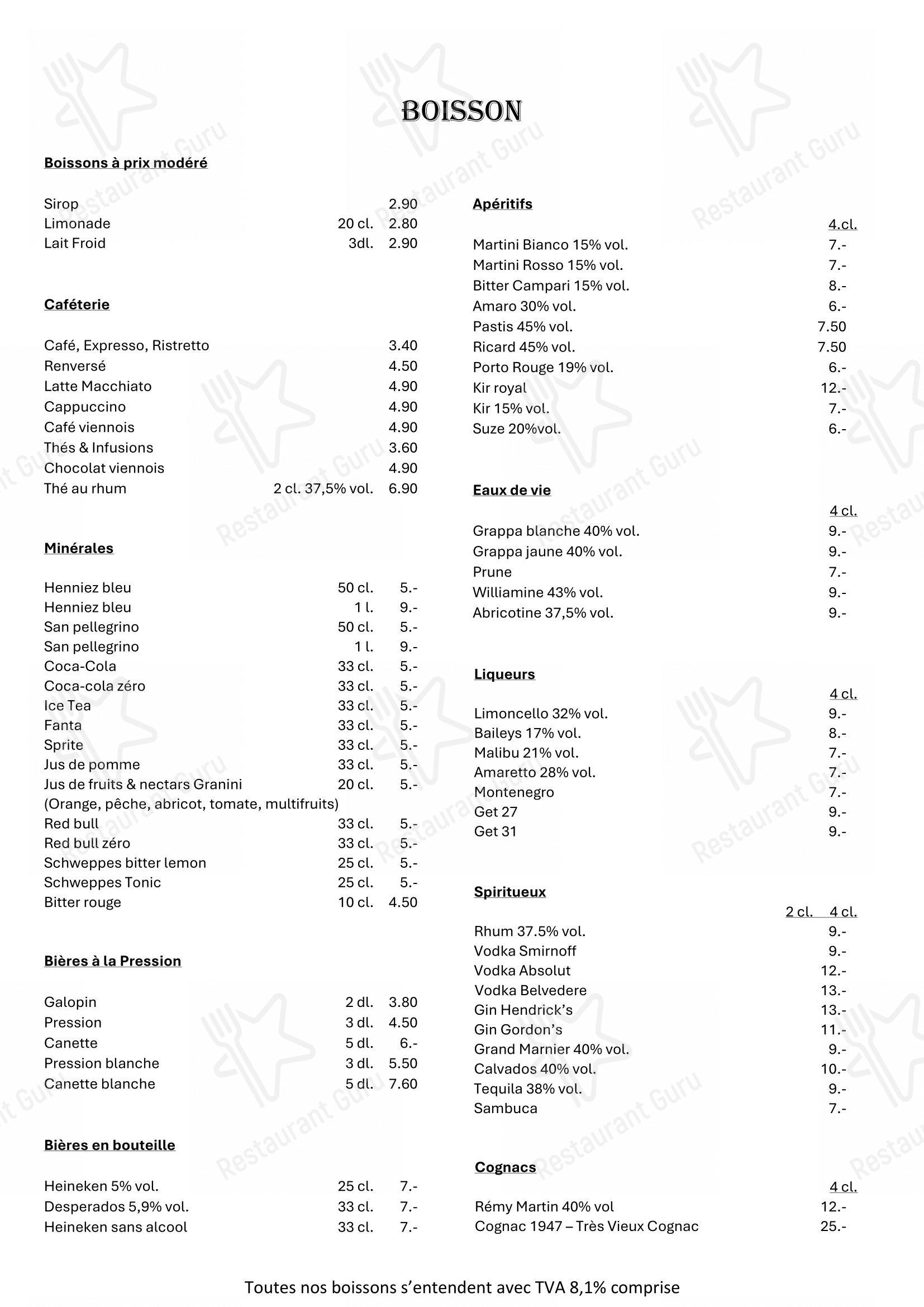 Menu di CIAO BELLA - Menu bar