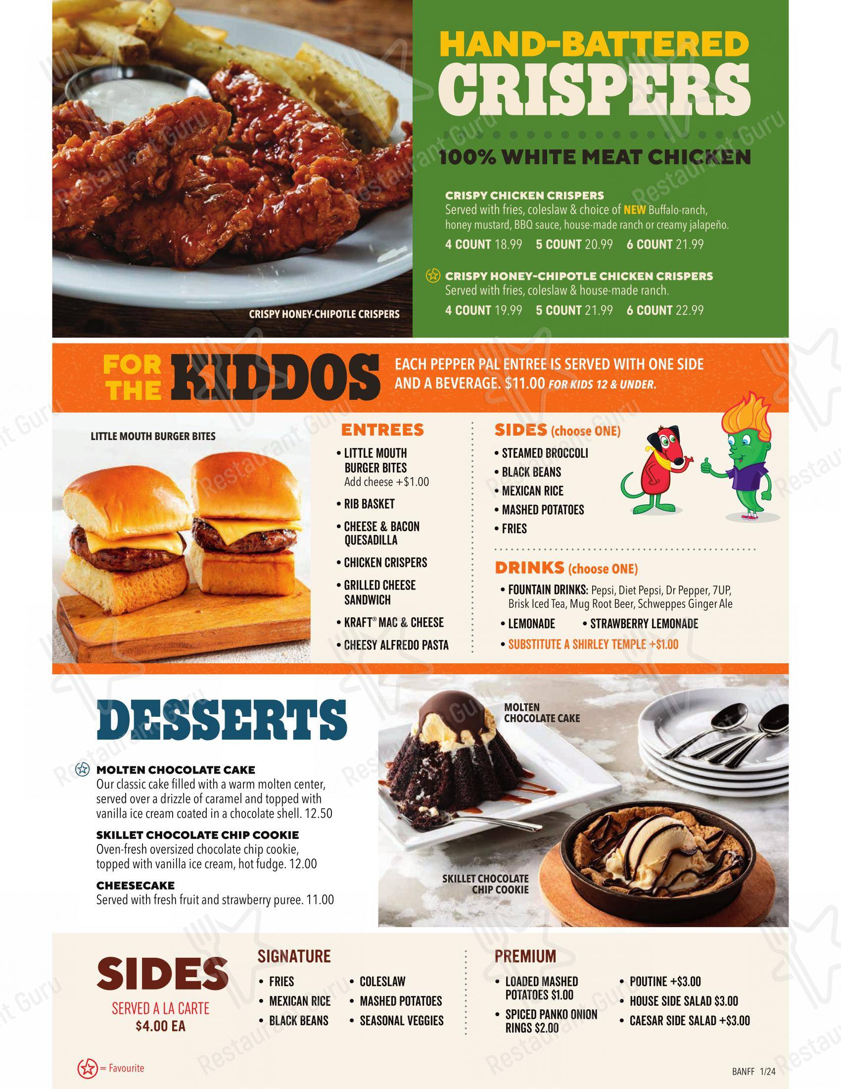 菜单 pour Chili's Grill & Bar restaurant