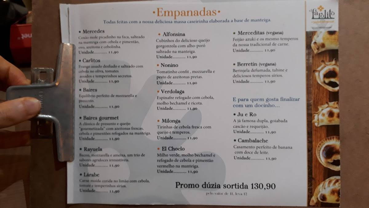 El Farolito cardápio