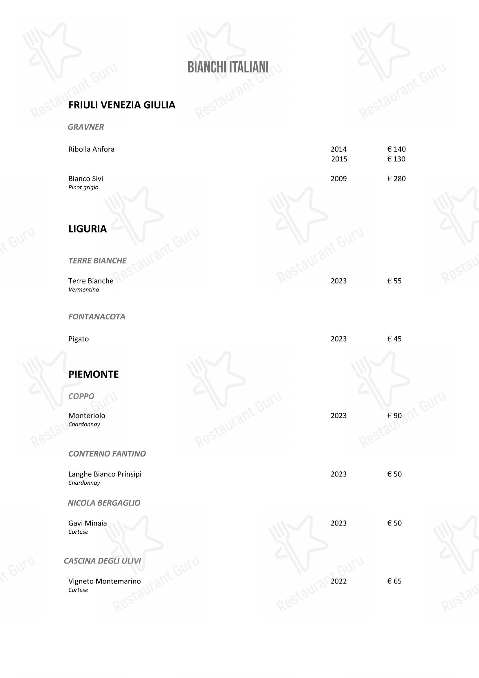 Menu di DanielCanzian Ristorante Milano - Wine Menu