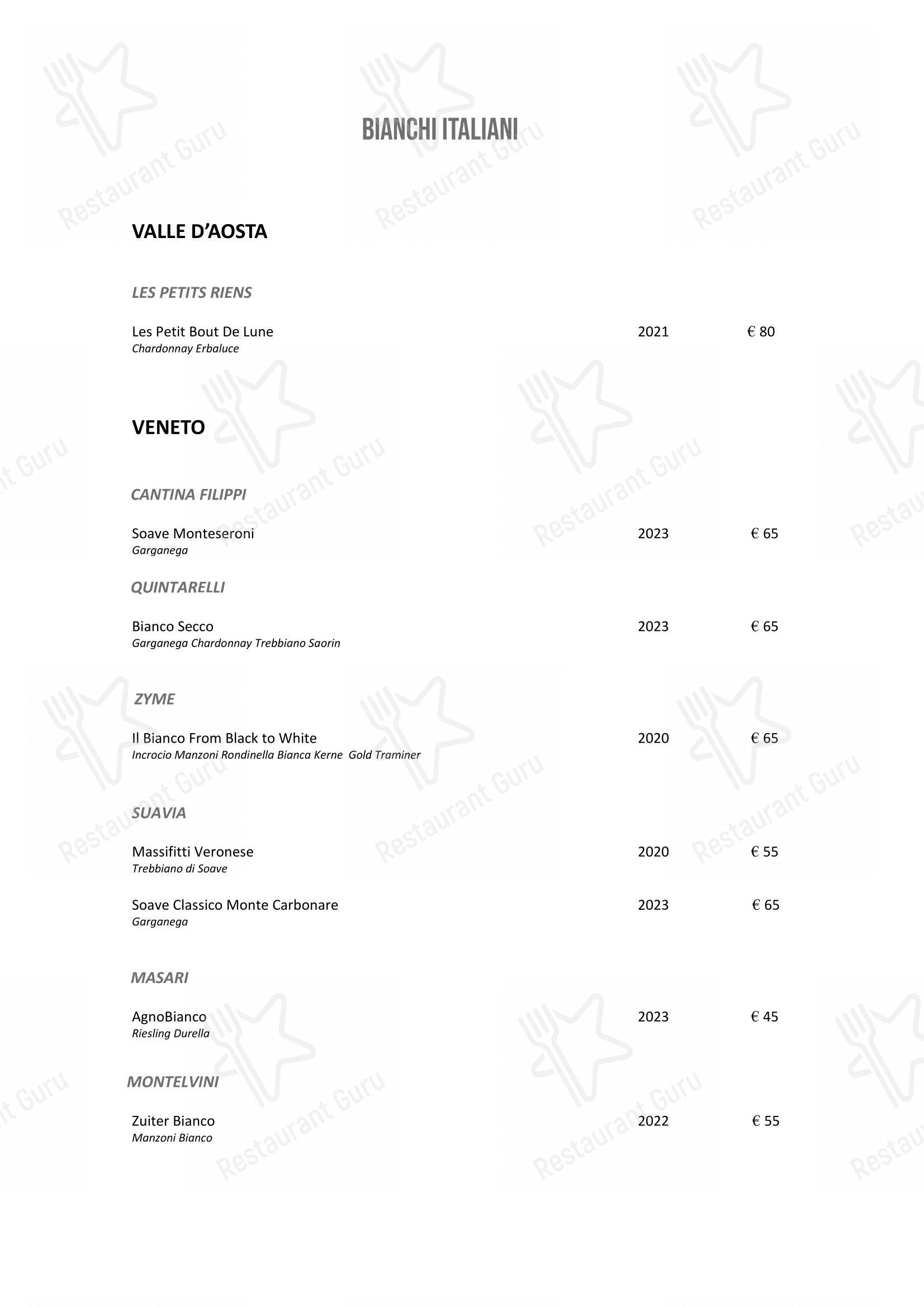 Menu di DanielCanzian Ristorante Milano - Wine Menu