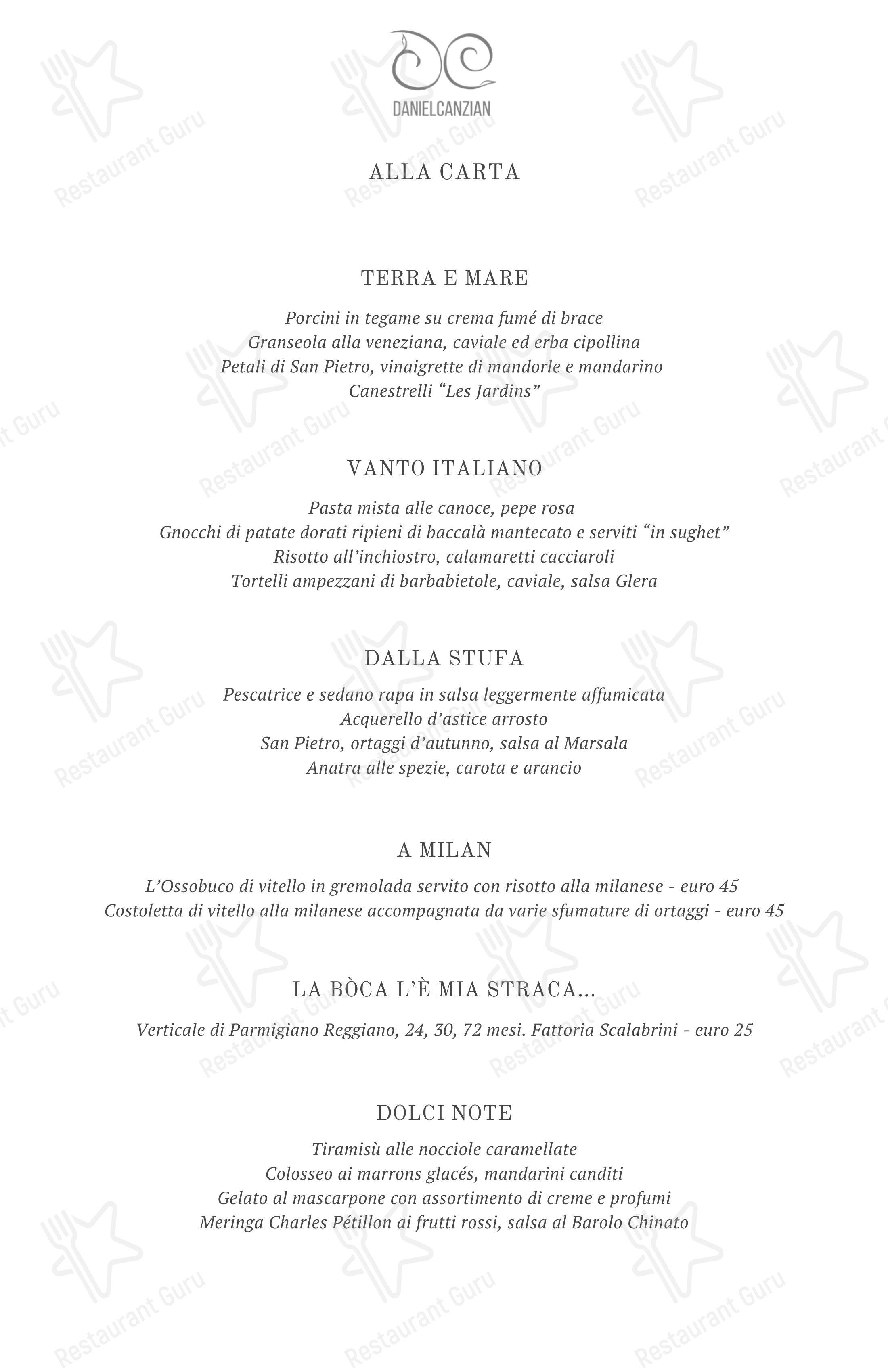 Wine Menu per DanielCanzian Ristorante Milano ristorante