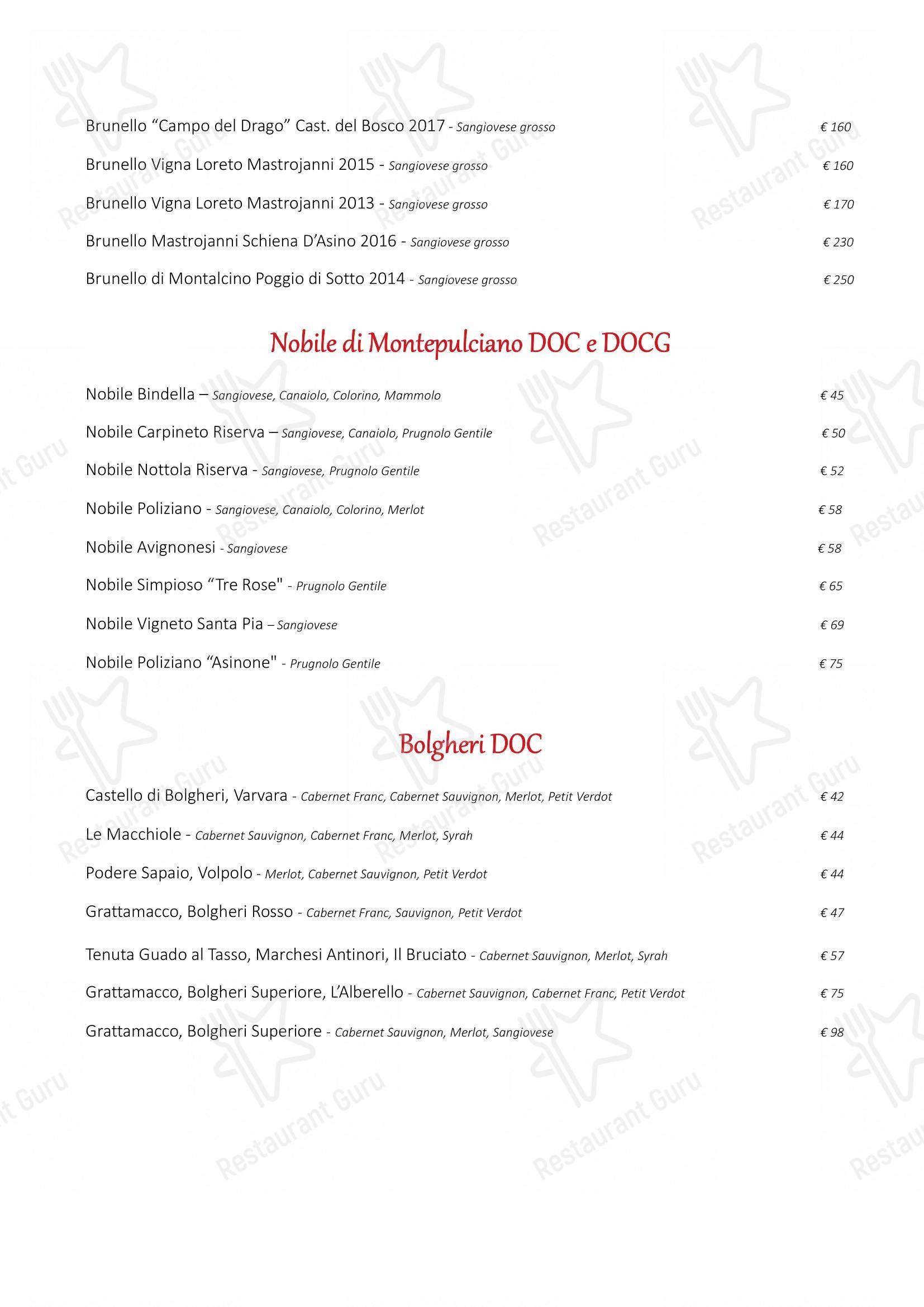 Menu di Ristorante Gallo Nero - Menu