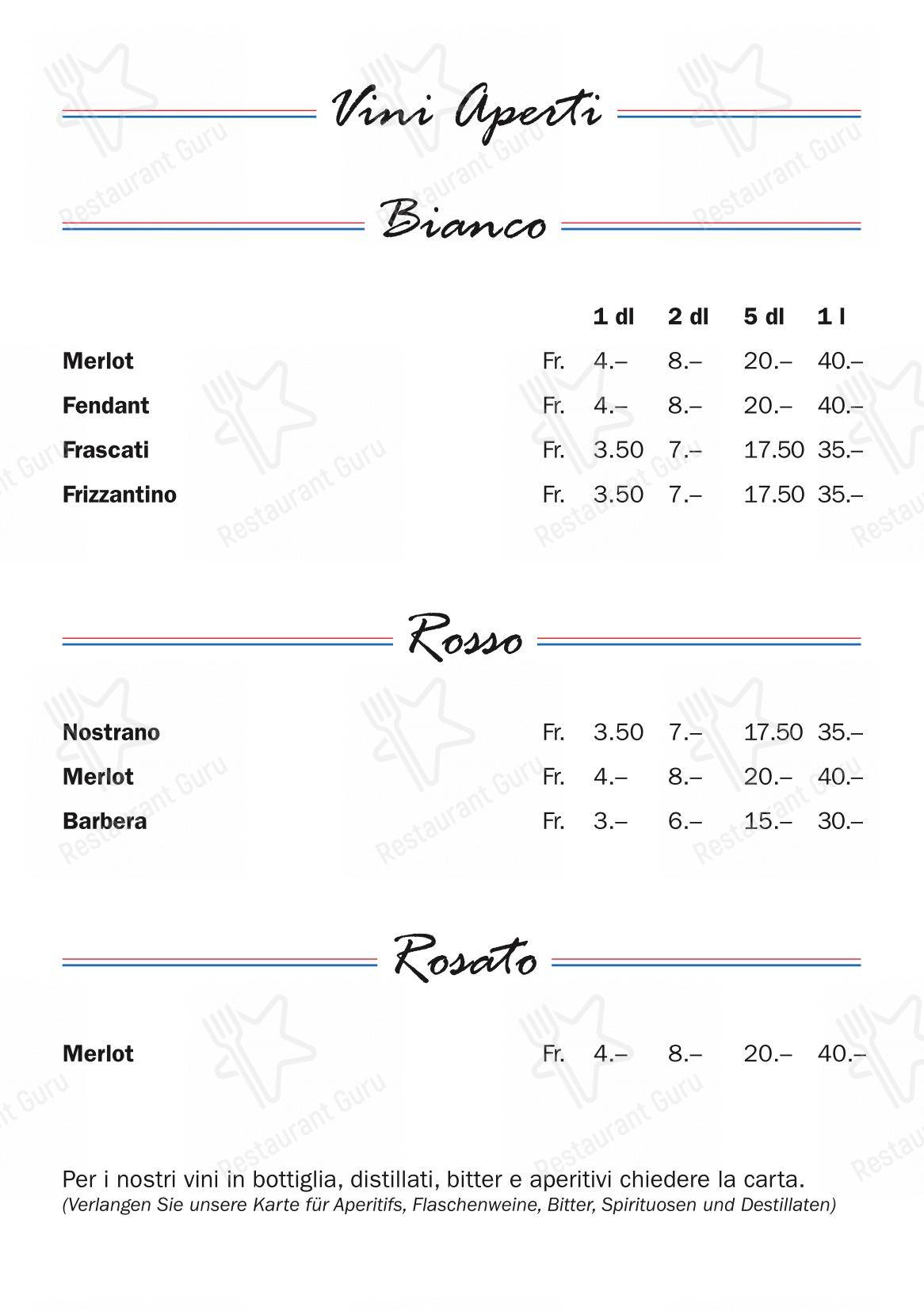 Menu di Grotto Raffael - 菜单