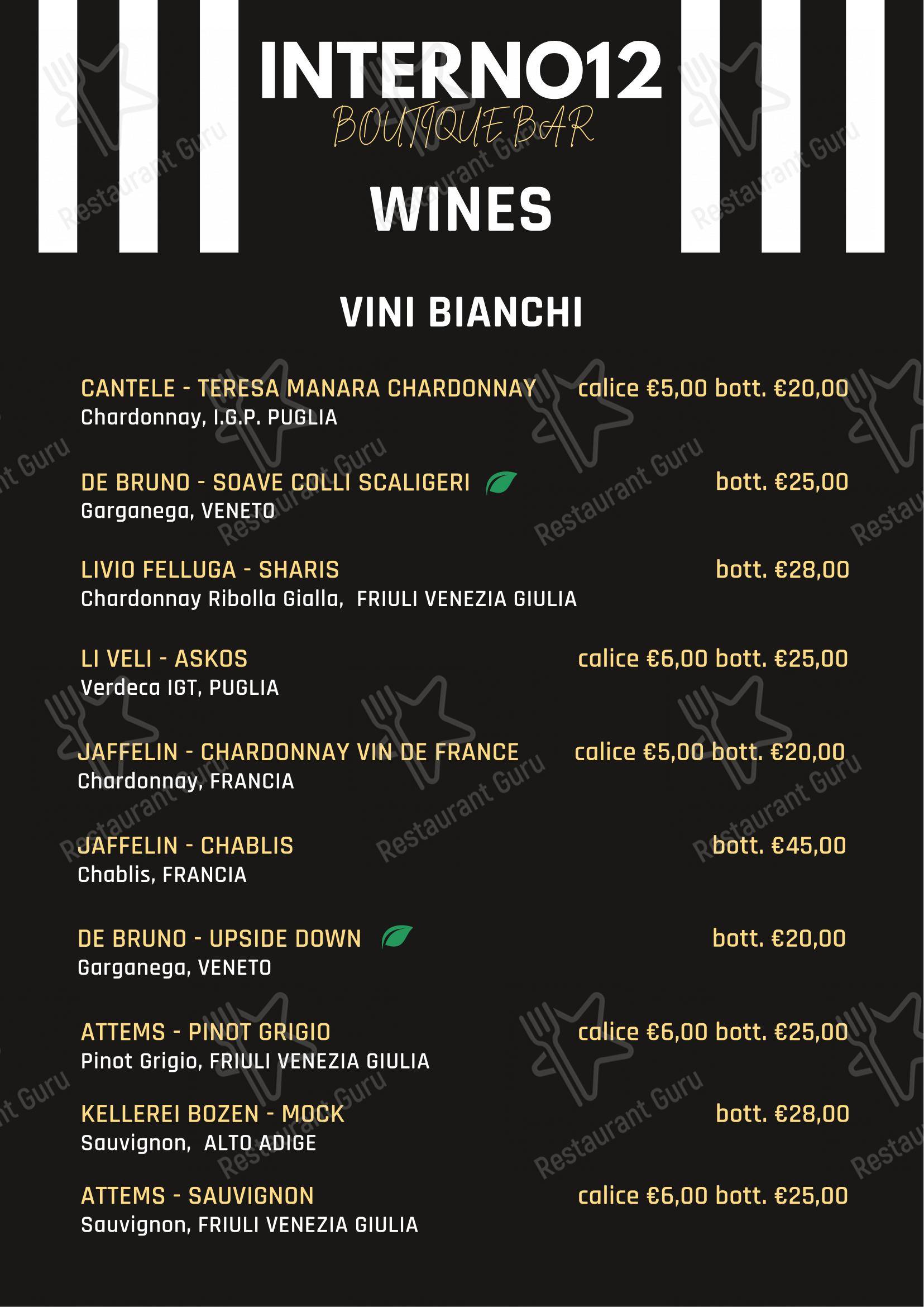 Menu di Interno12 - Menu