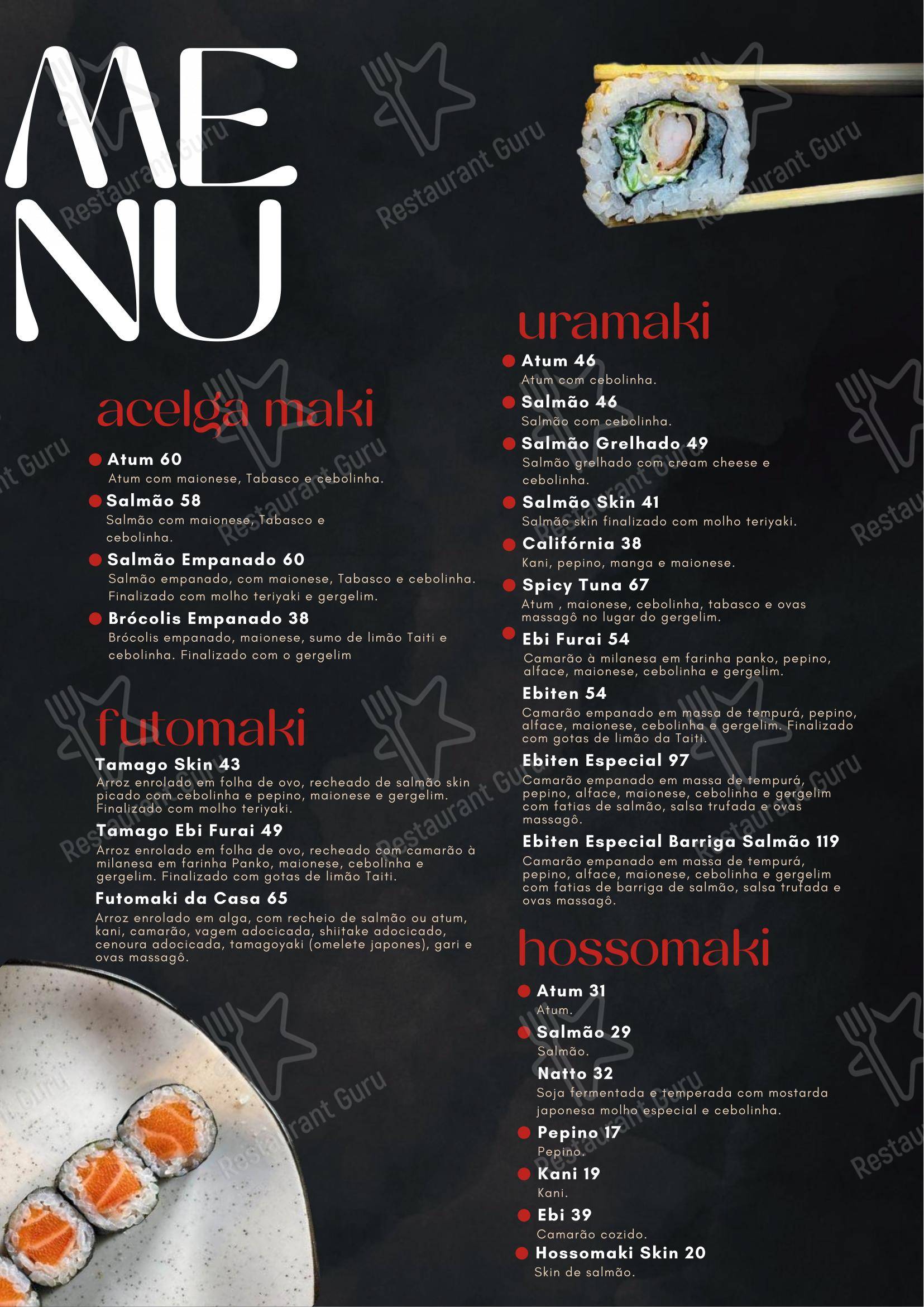 Issho Restaurante Japonês em Moema - Menu