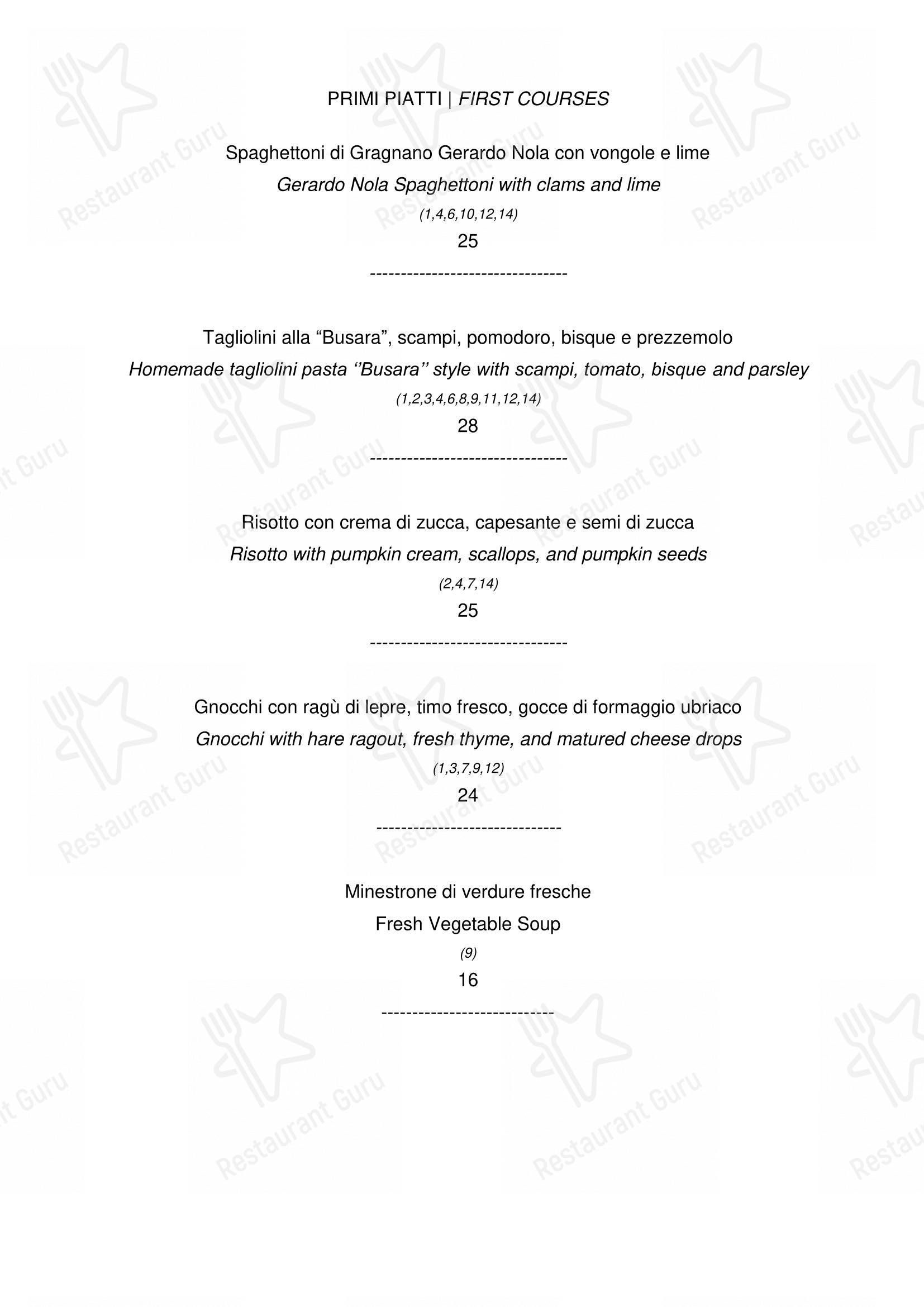 Menu di Le Maschere - 菜单