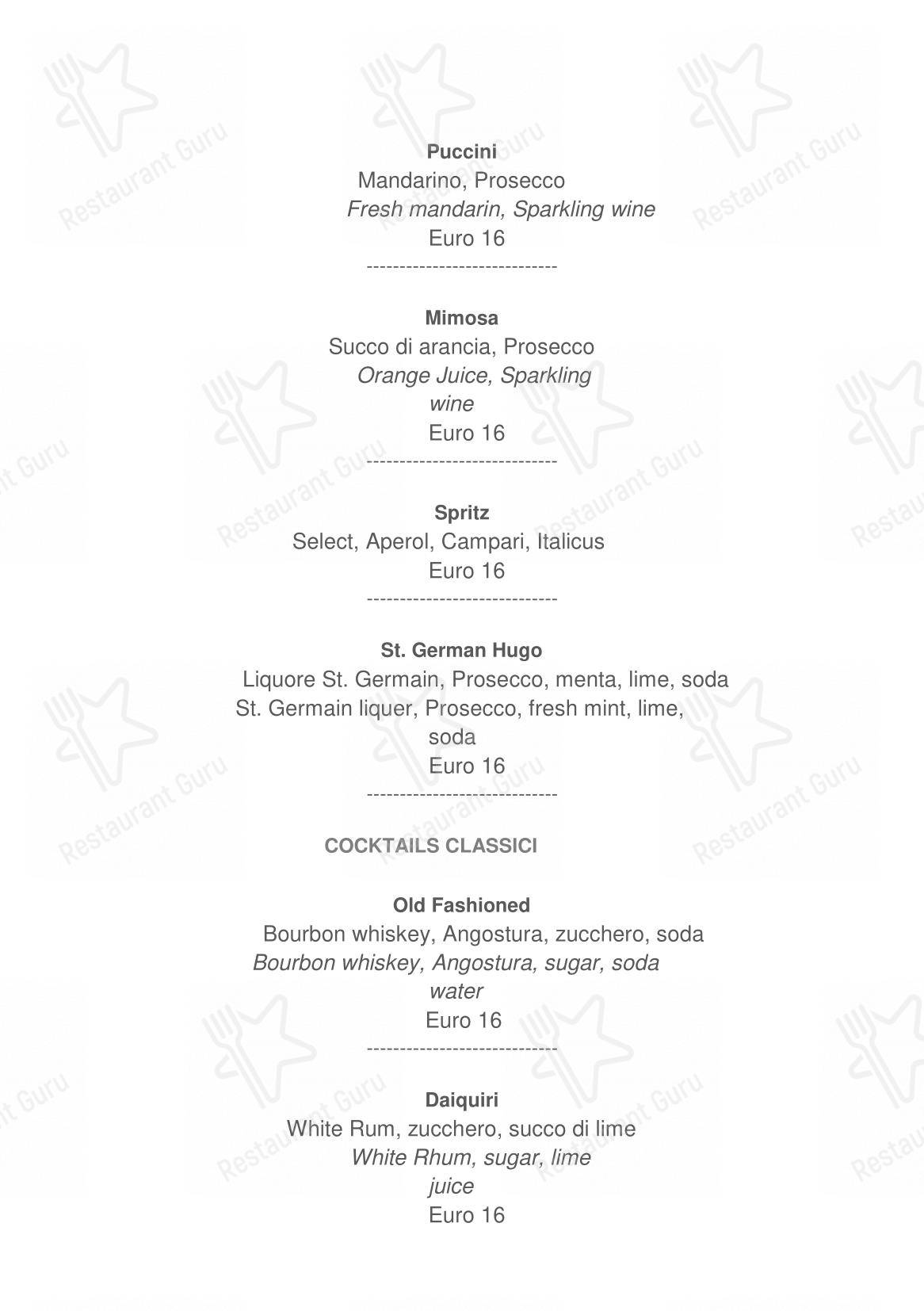 Menu per Le Maschere ristorante
