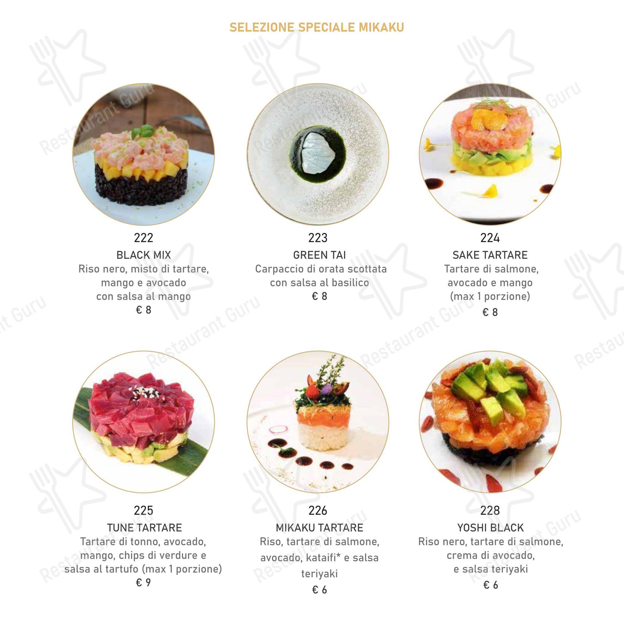 Menu per Mikaku sushi ristorante