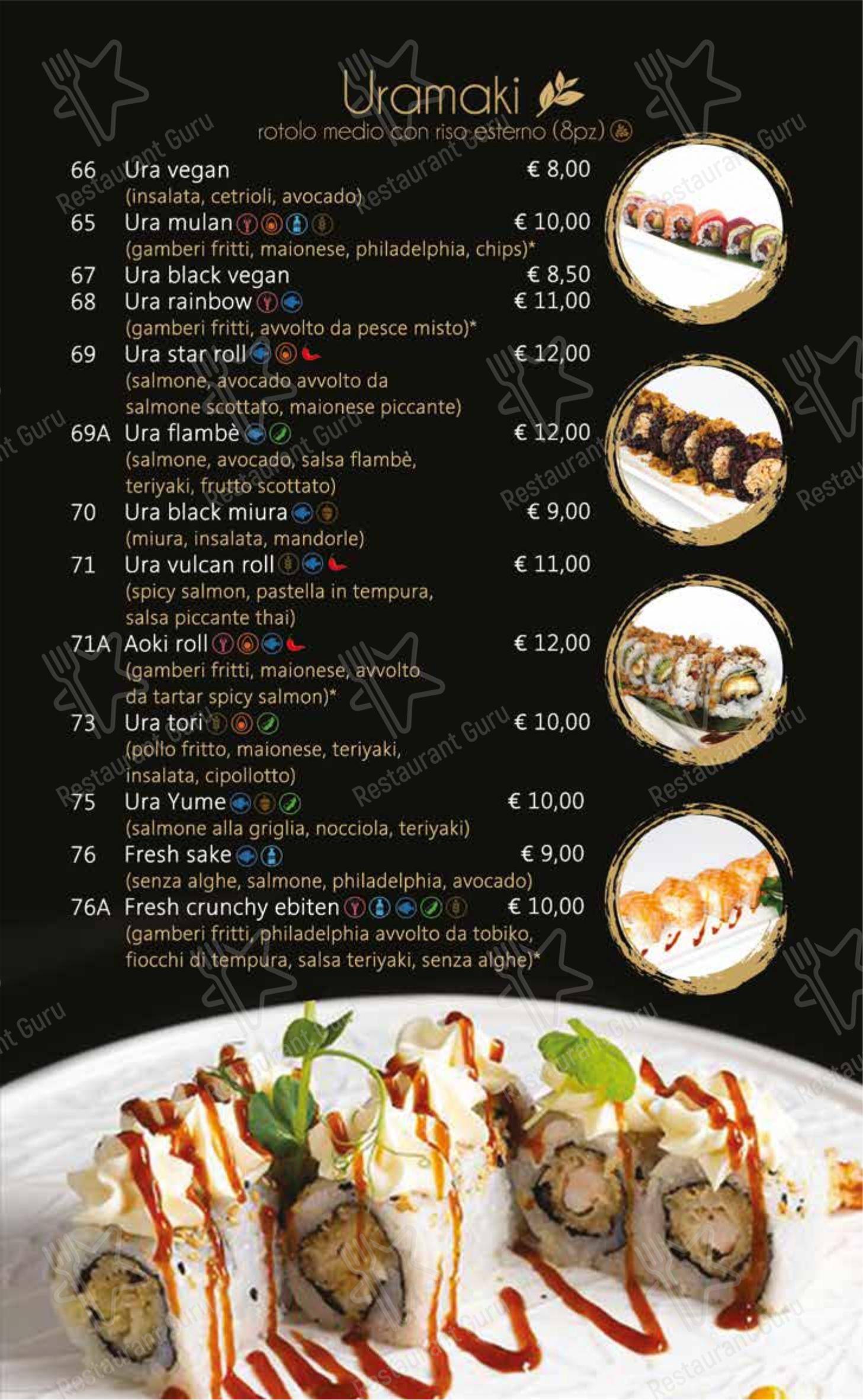 Menu per Mulan sushi in Lissone