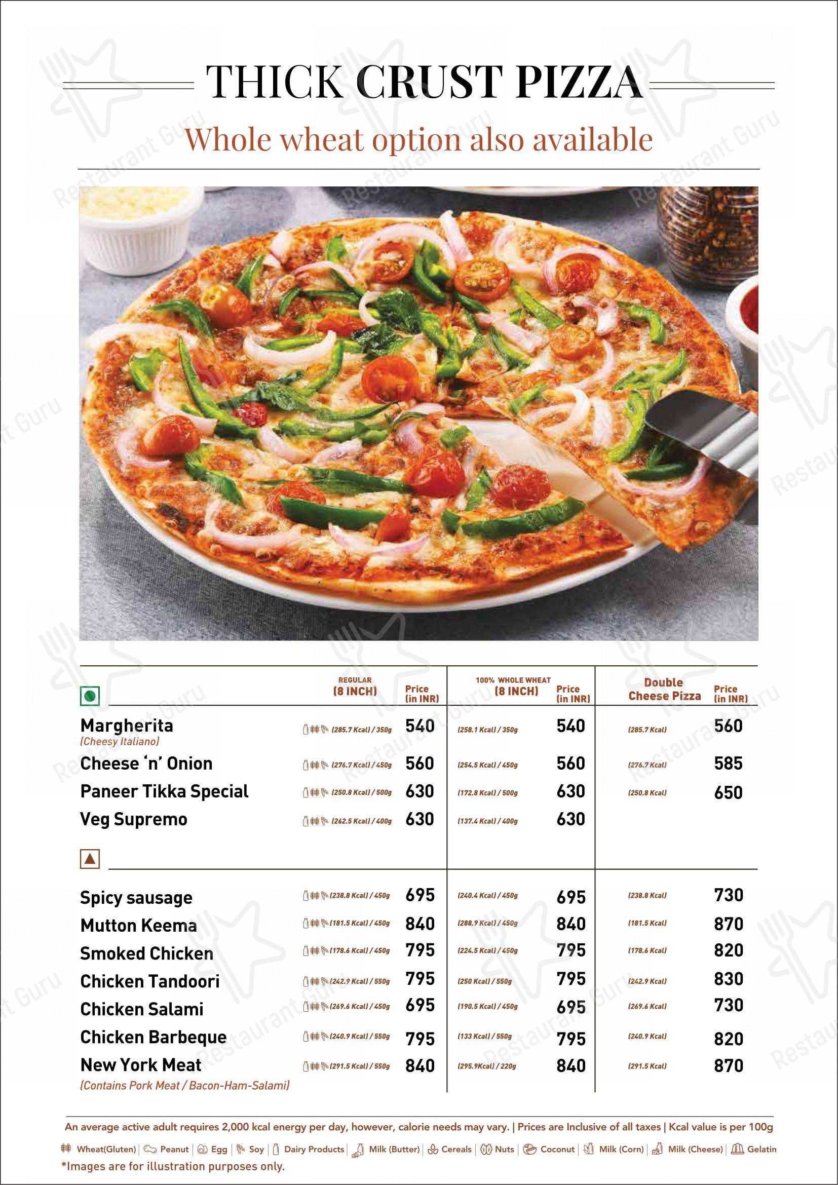 Menu for the Nik Bakers Sun View restaurant