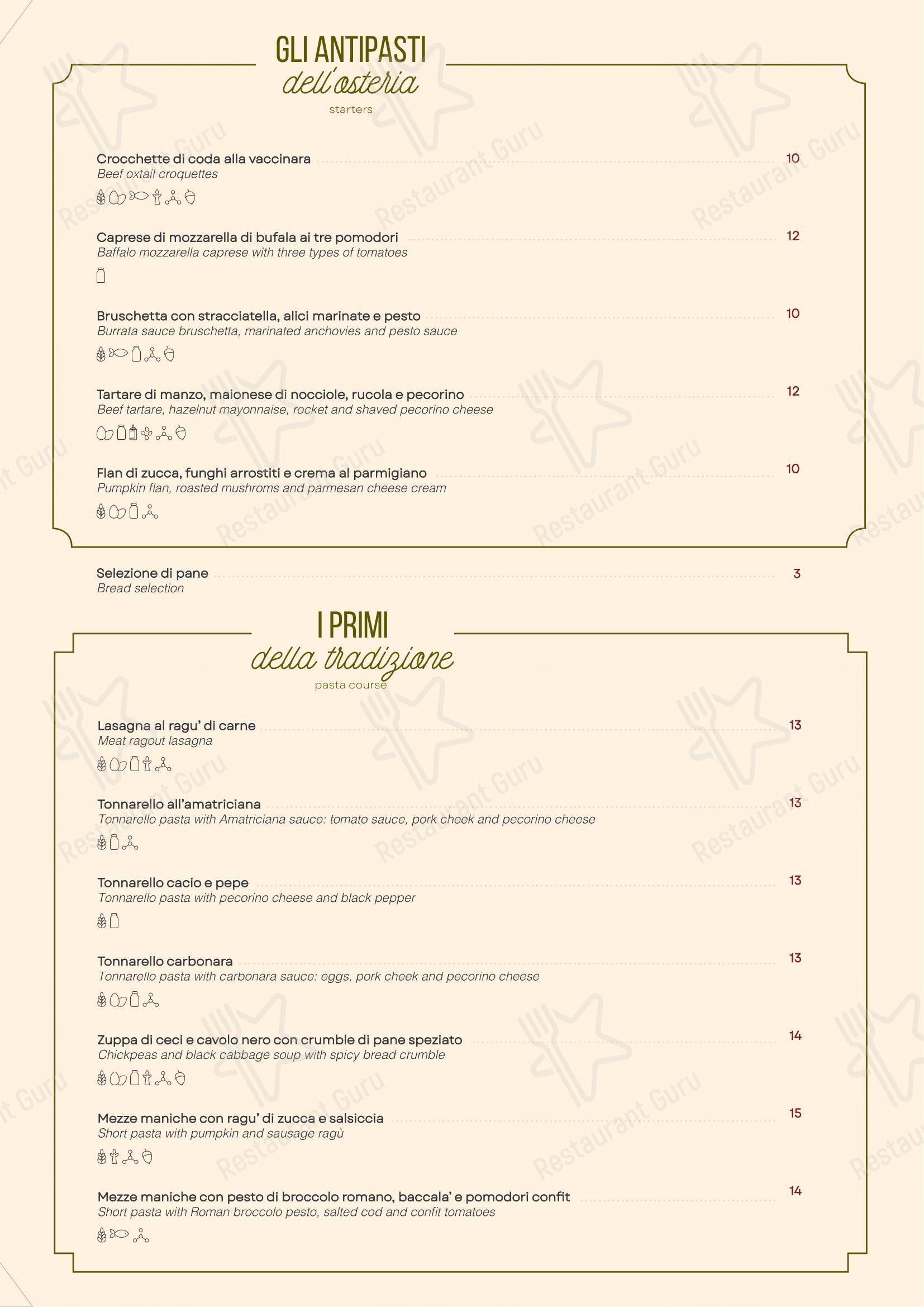 Menu di Osteria Oliva - Menu