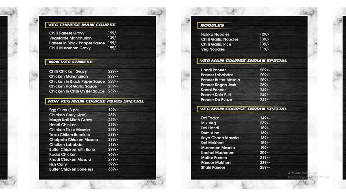 Friends Food & Family Restaurant and Banquet Hall menu