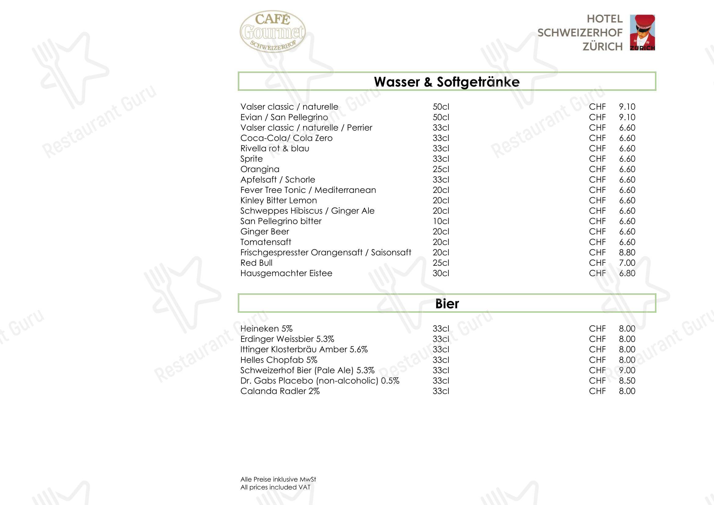 菜单 per Restaurant La Soupière in Zurigo