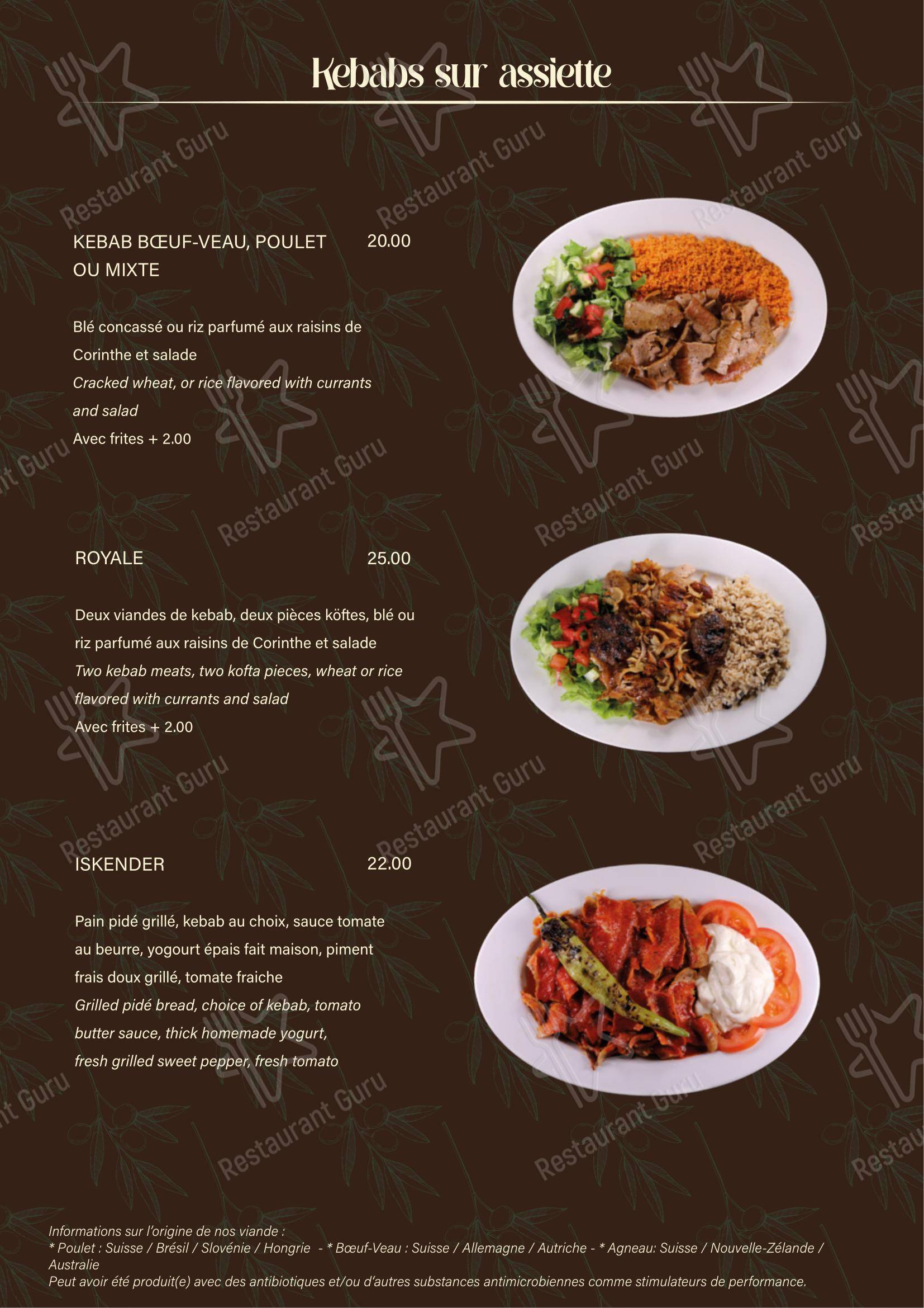 Menu di Restaurant Le Blandonnet - Menu bar