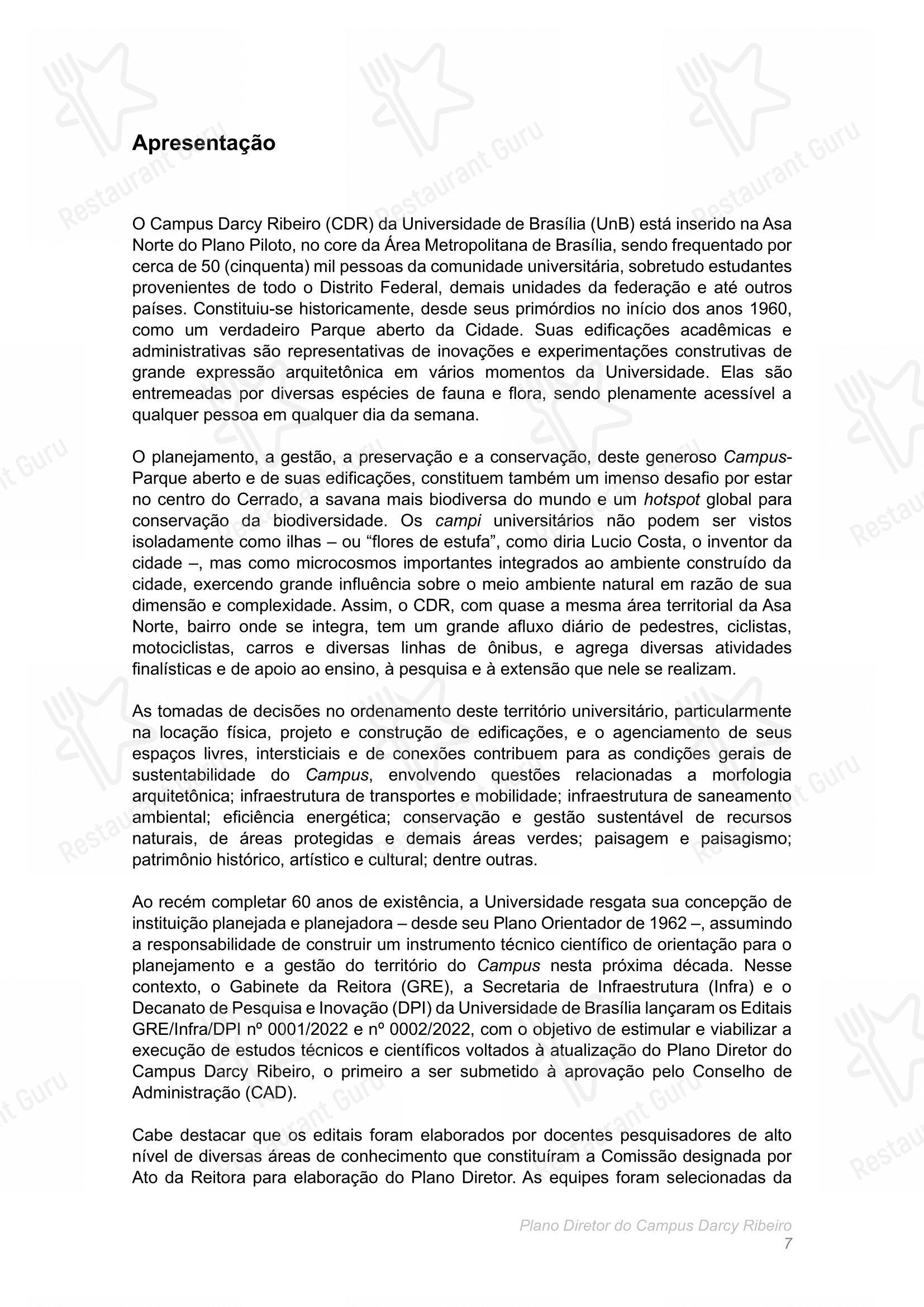 Крафт меню para Restaurante Universitário - RU ISM GOMES DE MATTOS restaurante