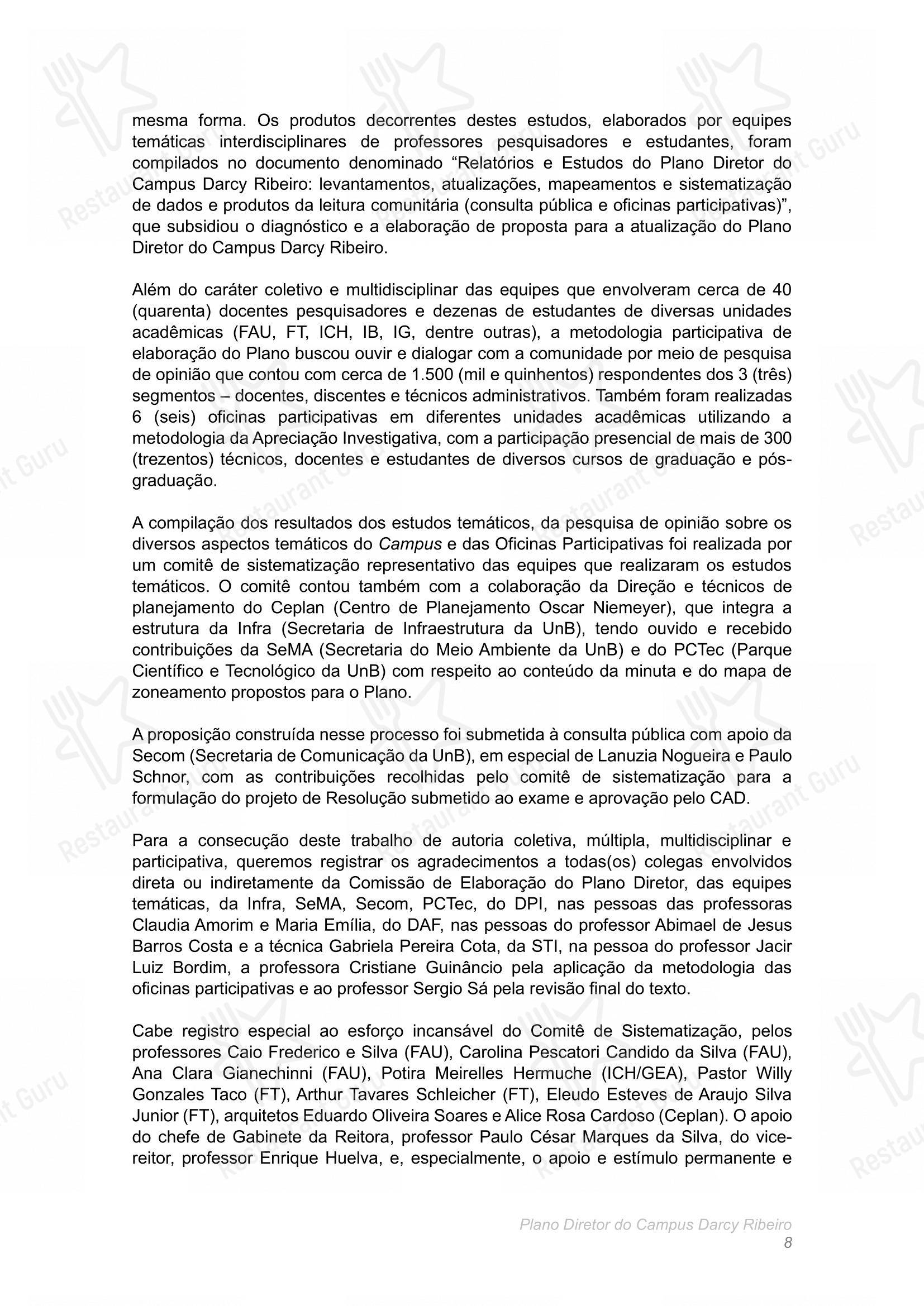 Restaurante Universitário - RU ISM GOMES DE MATTOS em Brasília - Крафт меню