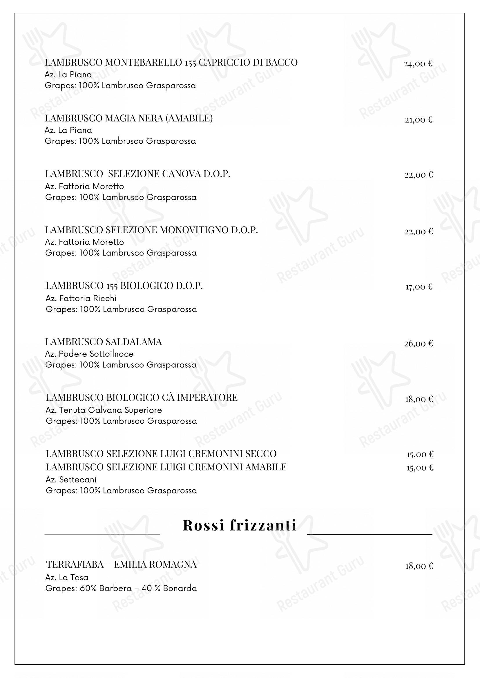 Коктейльная карта per Ristorante Il Castello in Castelvetro di Modena