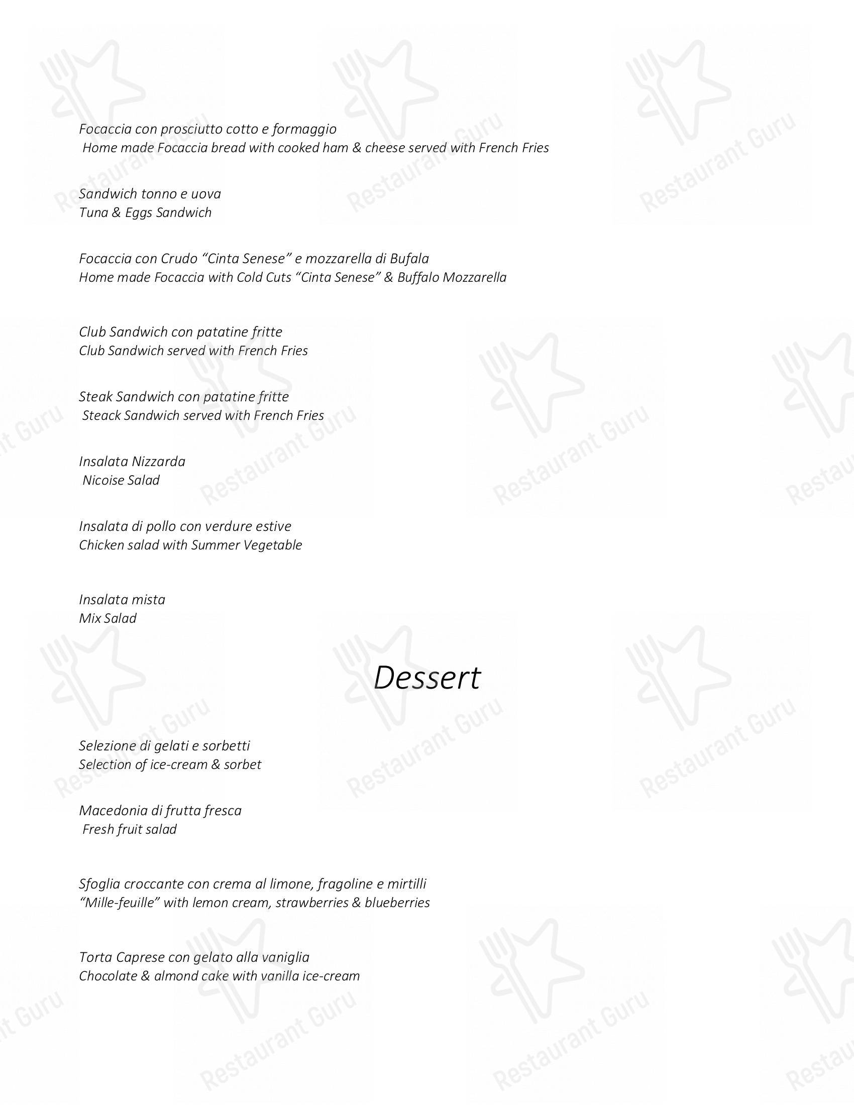 Menu per Ristorante La Terrazza at Villa Le Calvane ristorante