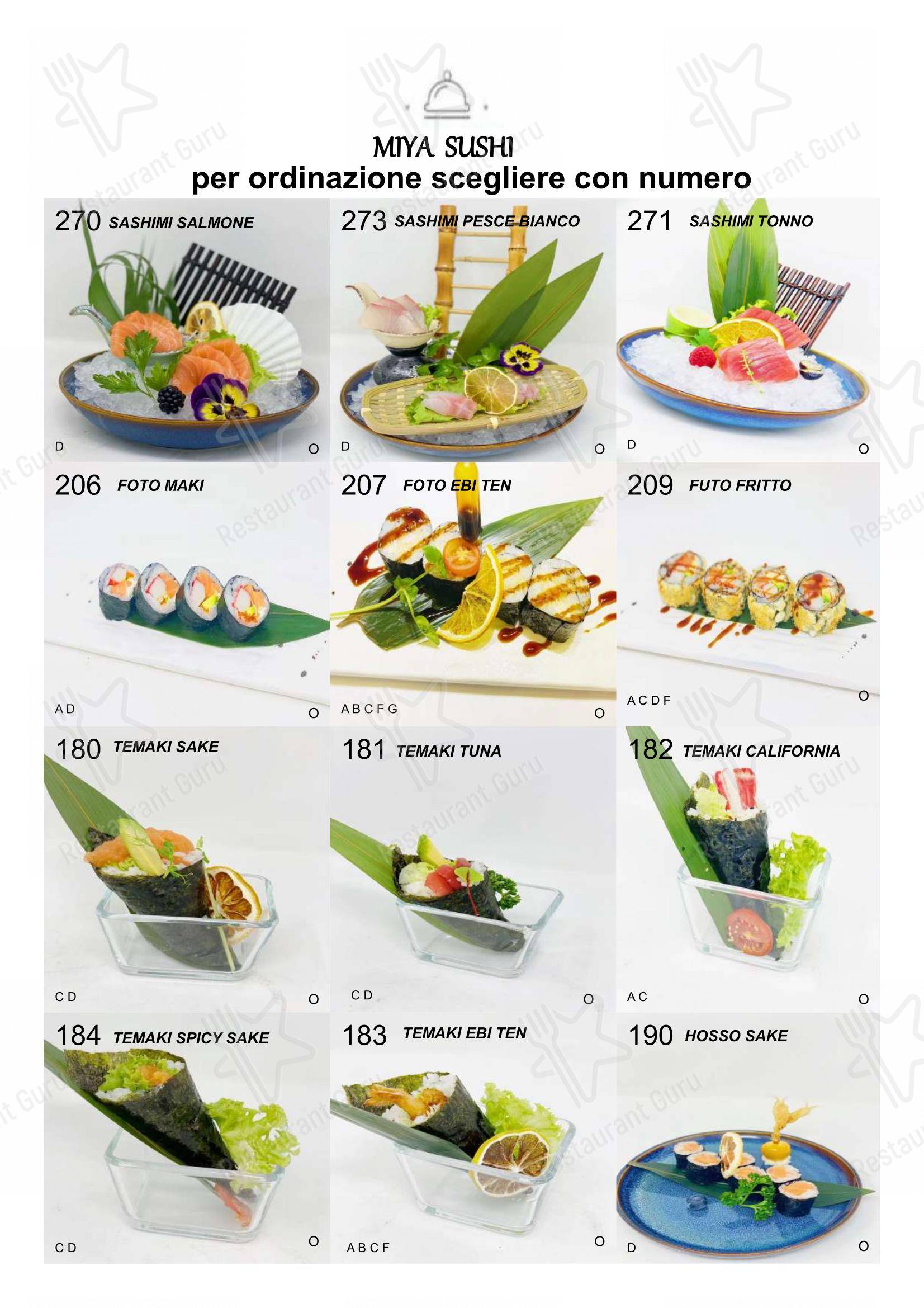 Ristorante Miya Sushi in Borgo San Dalmazzo - Menu bar