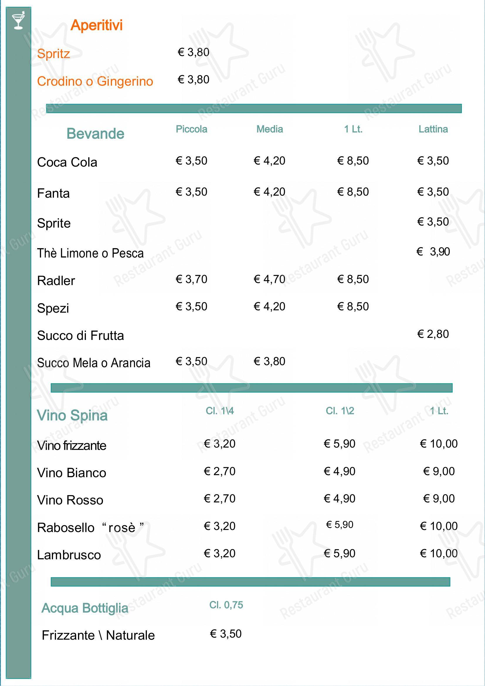 Lunch Menu per Ristorante Pizzeria Zefrido ristorante