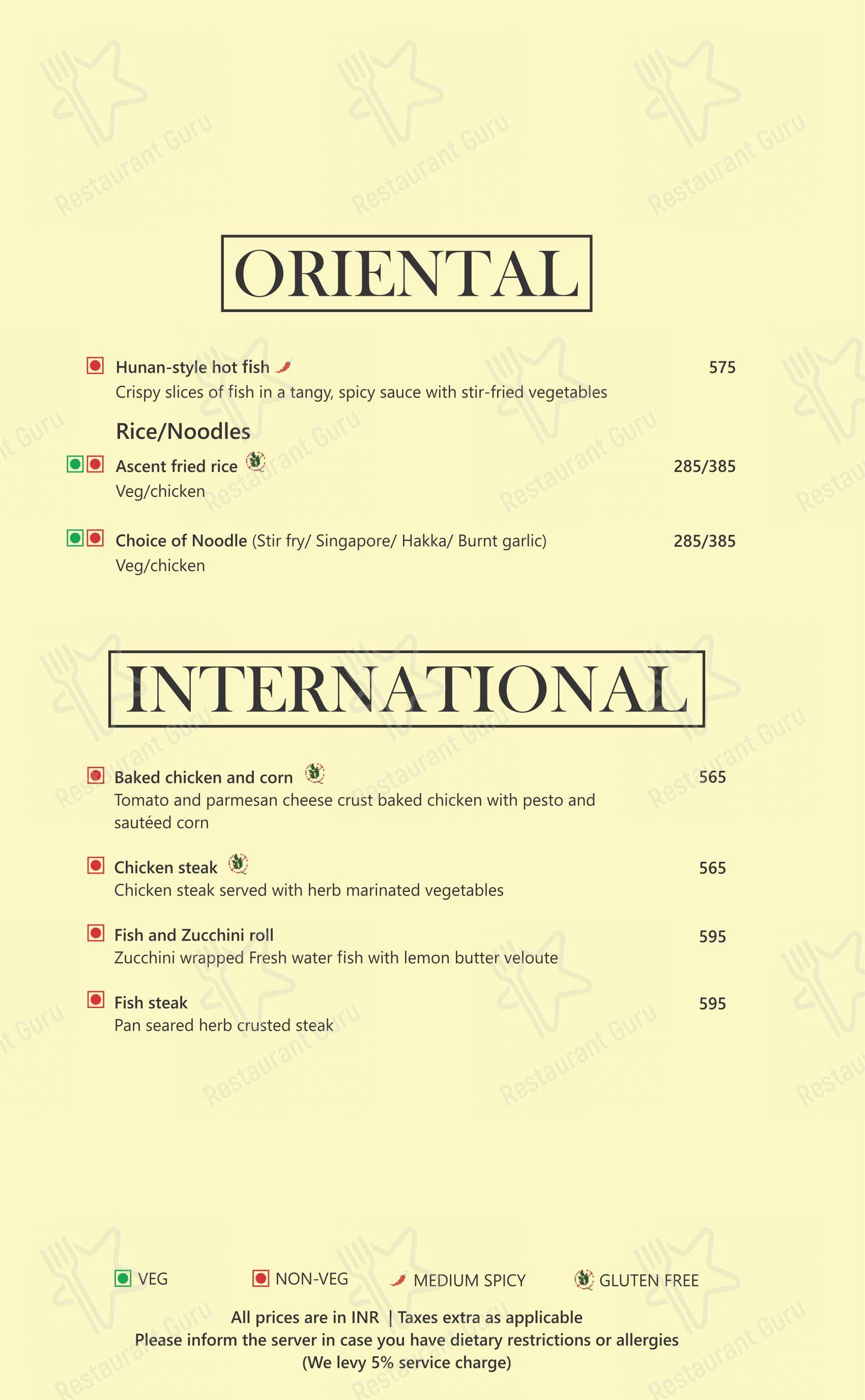 The Culinary Court in Noida - Menu bar