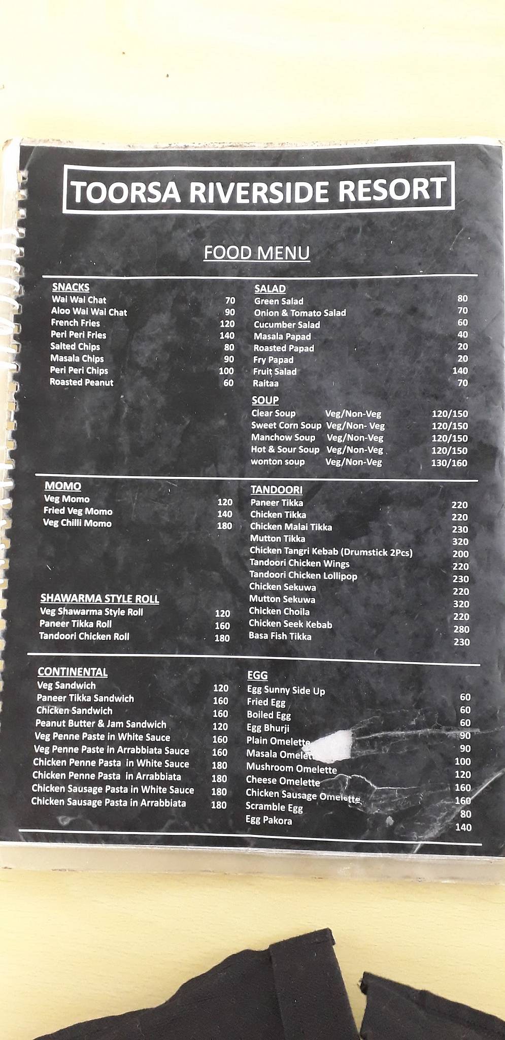 Toorsa Riverside Cafe menu