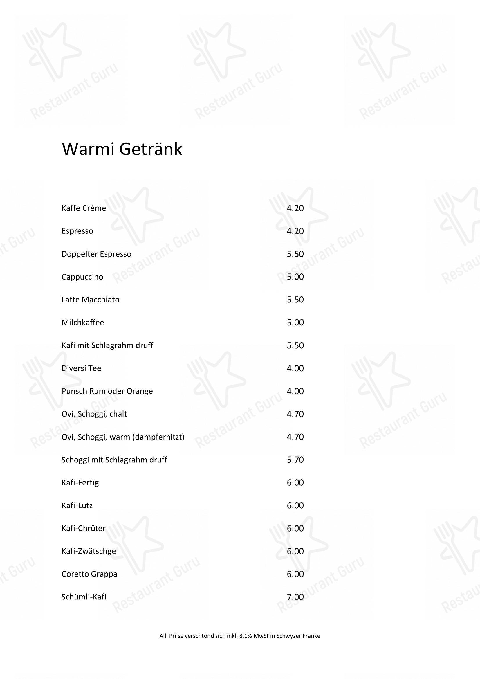 Menu di Traube - 菜单
